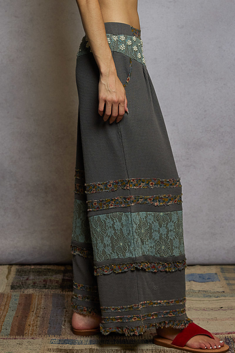 POL Wide-Leg Thermal Lace Pants-Pants-Krush Kandy, Women's Online Fashion Boutique Located in Phoenix, Arizona (Scottsdale Area)