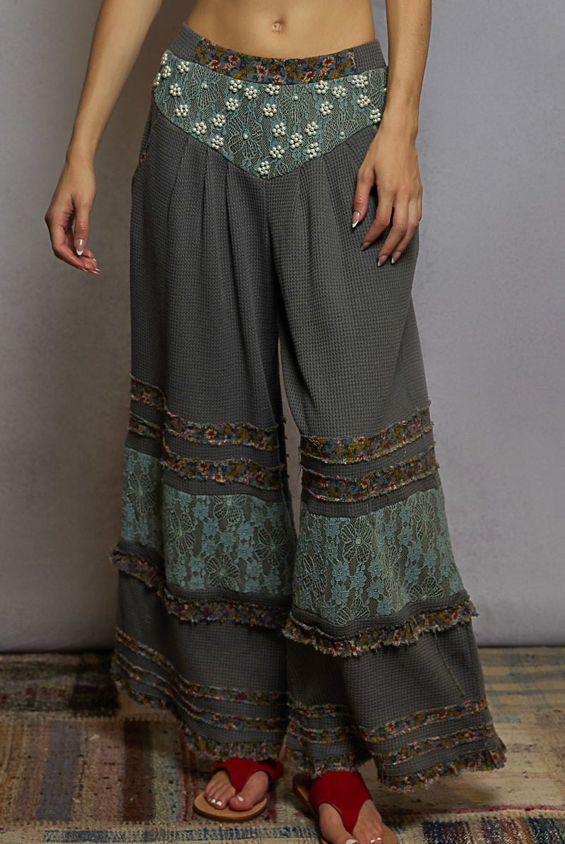 POL Wide-Leg Thermal Lace Pants-Pants-Krush Kandy, Women's Online Fashion Boutique Located in Phoenix, Arizona (Scottsdale Area)