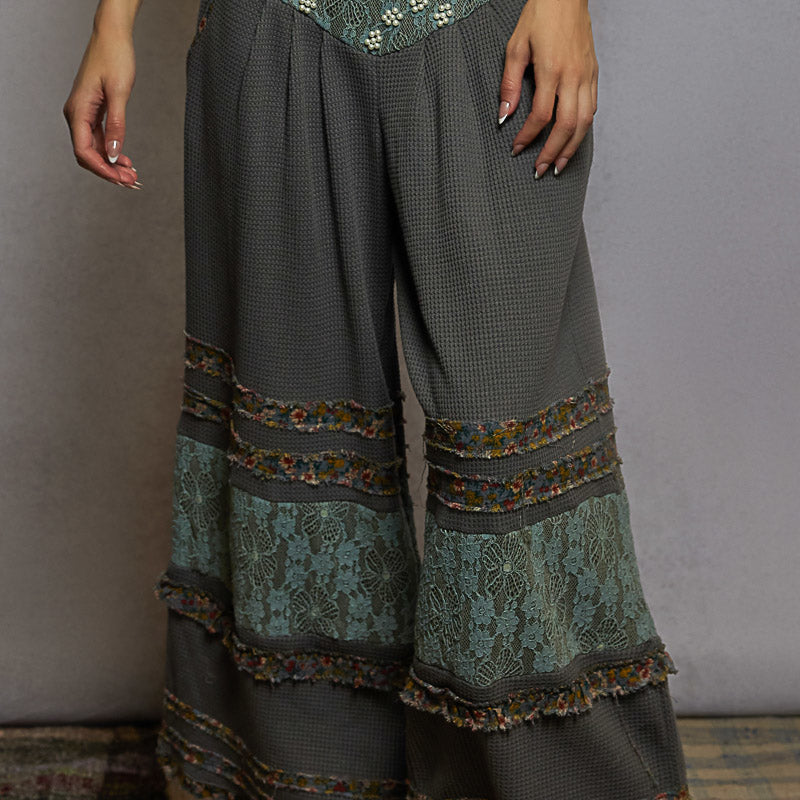POL Wide-Leg Thermal Lace Pants-Pants-Krush Kandy, Women's Online Fashion Boutique Located in Phoenix, Arizona (Scottsdale Area)