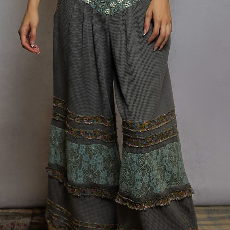 POL Wide-Leg Thermal Lace Pants-Pants-Krush Kandy, Women's Online Fashion Boutique Located in Phoenix, Arizona (Scottsdale Area)