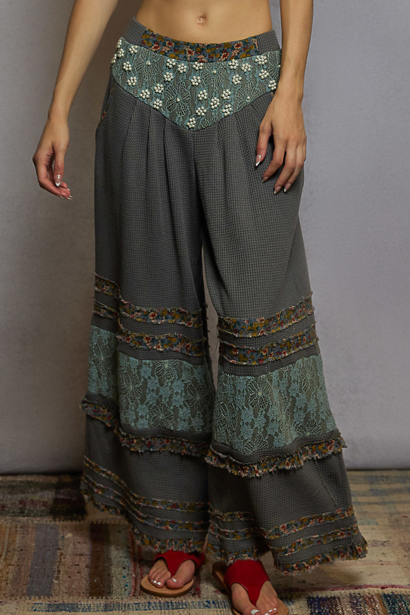 POL Wide-Leg Thermal Lace Pants-Pants-Krush Kandy, Women's Online Fashion Boutique Located in Phoenix, Arizona (Scottsdale Area)