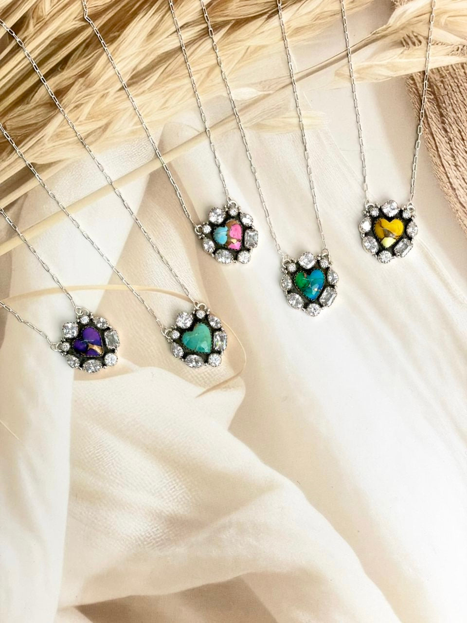 Blinging Heart Necklace sno 31-Necklaces-Krush Kandy, Women's Online Fashion Boutique Located in Phoenix, Arizona (Scottsdale Area)