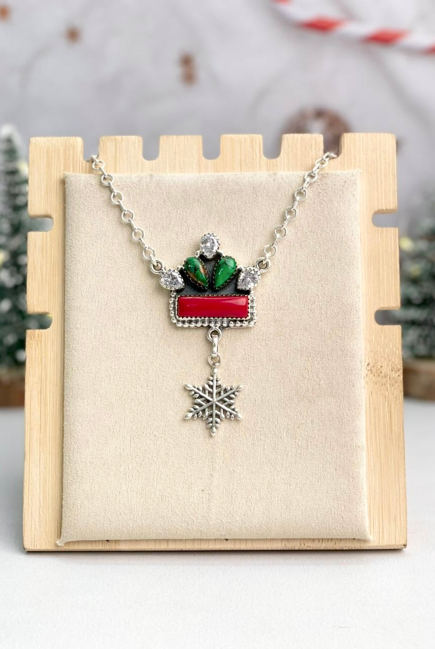 Snowflake & Bar Cluster Necklace-Necklaces-Krush Kandy, Women's Online Fashion Boutique Located in Phoenix, Arizona (Scottsdale Area)