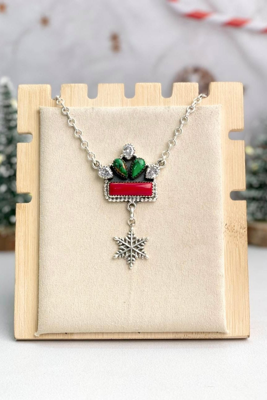 Snowflake & Bar Cluster Necklace-Necklaces-Krush Kandy, Women's Online Fashion Boutique Located in Phoenix, Arizona (Scottsdale Area)