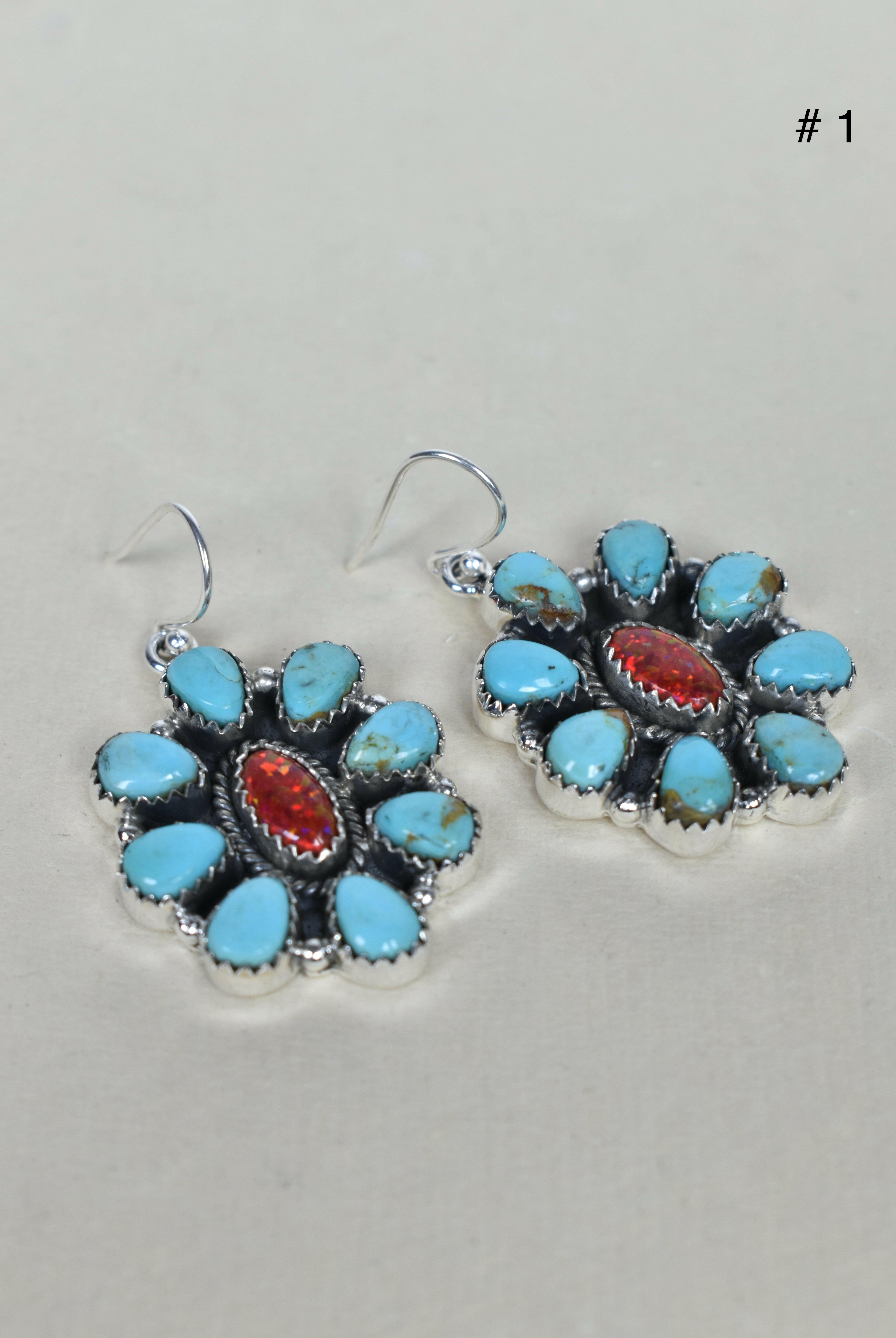 Turquoise Halo Delight Earrings-Drop Earrings-Krush Kandy, Women's Online Fashion Boutique Located in Phoenix, Arizona (Scottsdale Area)