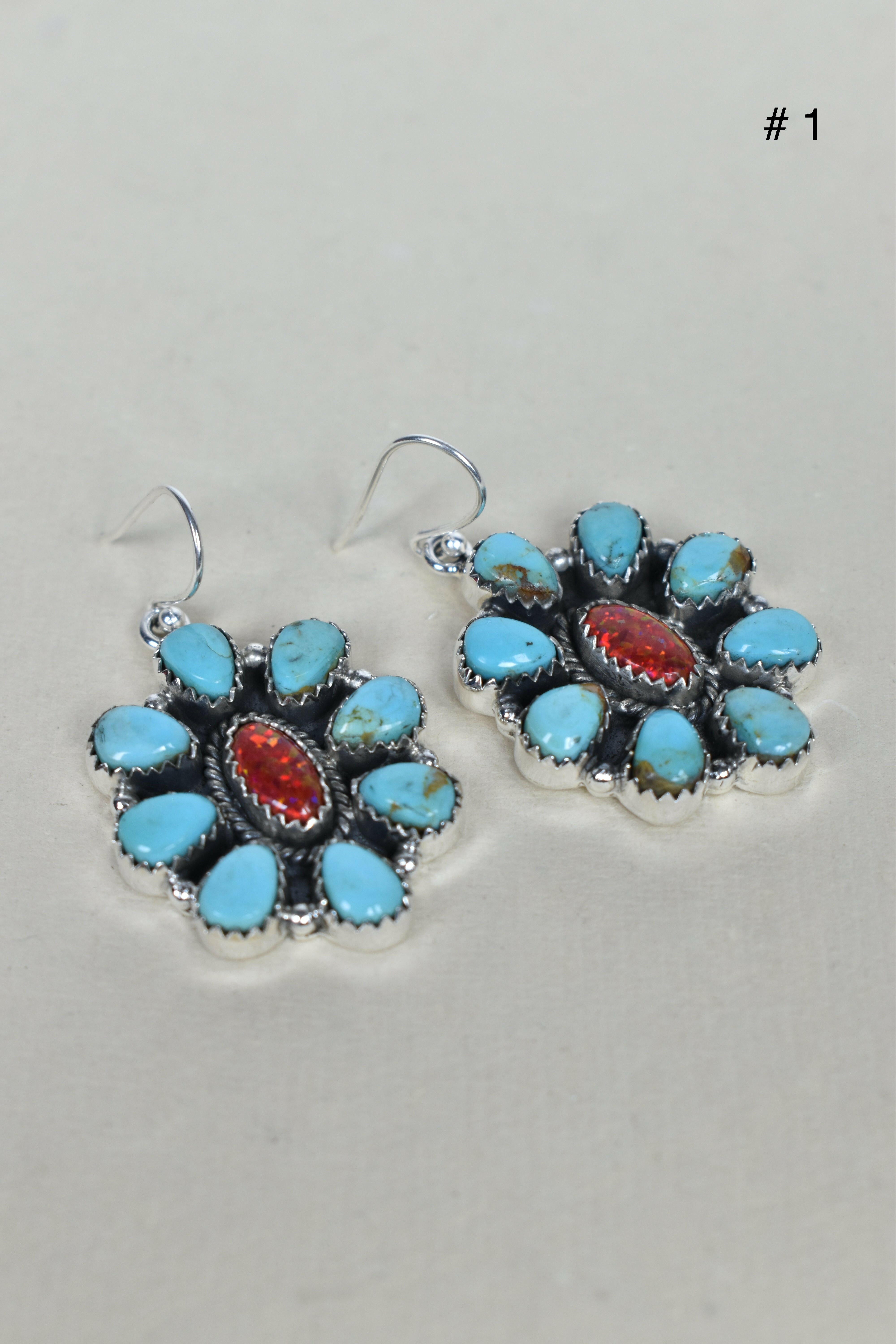 Turquoise Halo Delight Earrings-Drop Earrings-Krush Kandy, Women's Online Fashion Boutique Located in Phoenix, Arizona (Scottsdale Area)