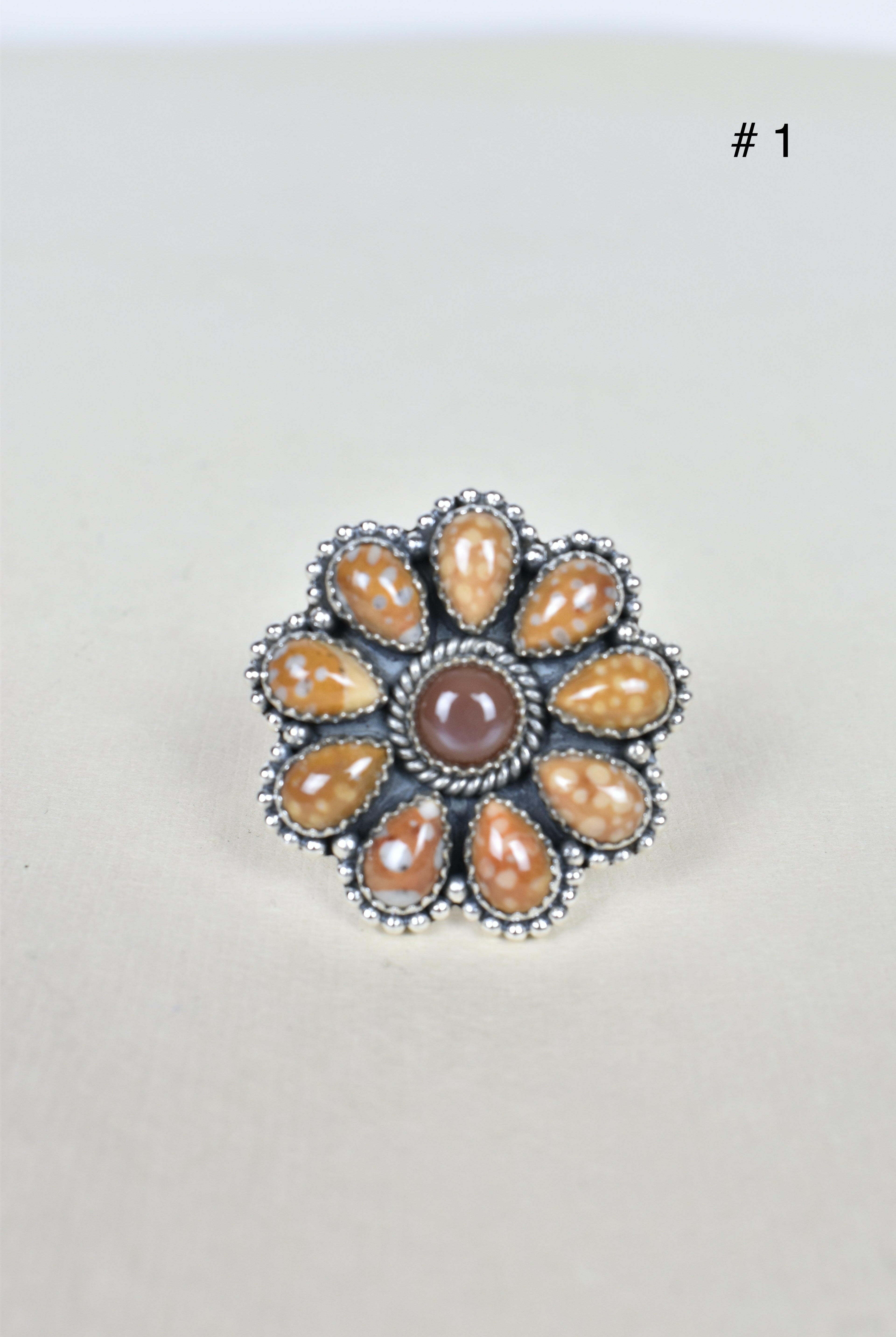 Chocolate Moonstone & Stone Cluster Sterling Silver Rings-Cluster Rings-Krush Kandy, Women's Online Fashion Boutique Located in Phoenix, Arizona (Scottsdale Area)