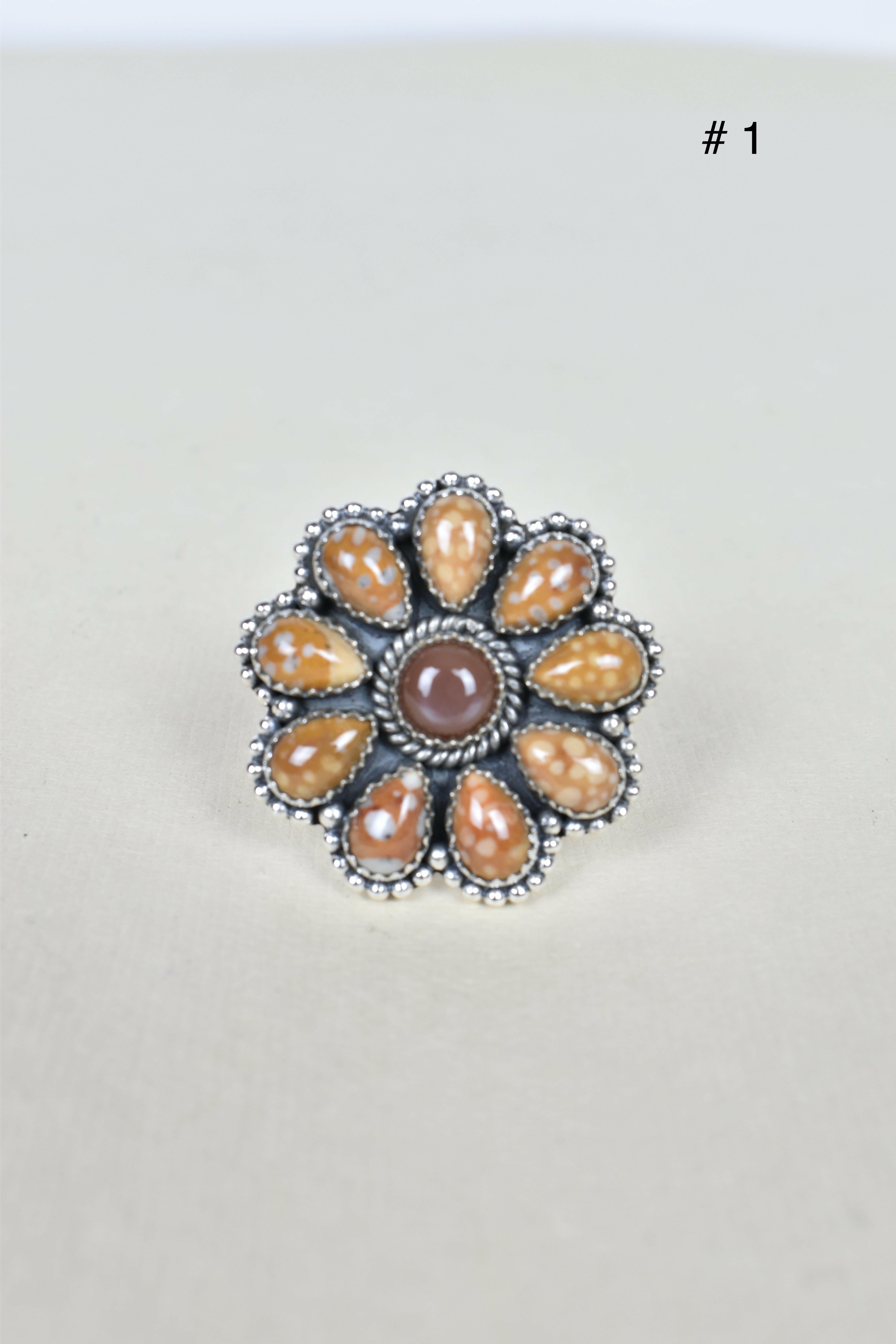 Chocolate Moonstone & Stone Cluster Sterling Silver Rings-Cluster Rings-Krush Kandy, Women's Online Fashion Boutique Located in Phoenix, Arizona (Scottsdale Area)
