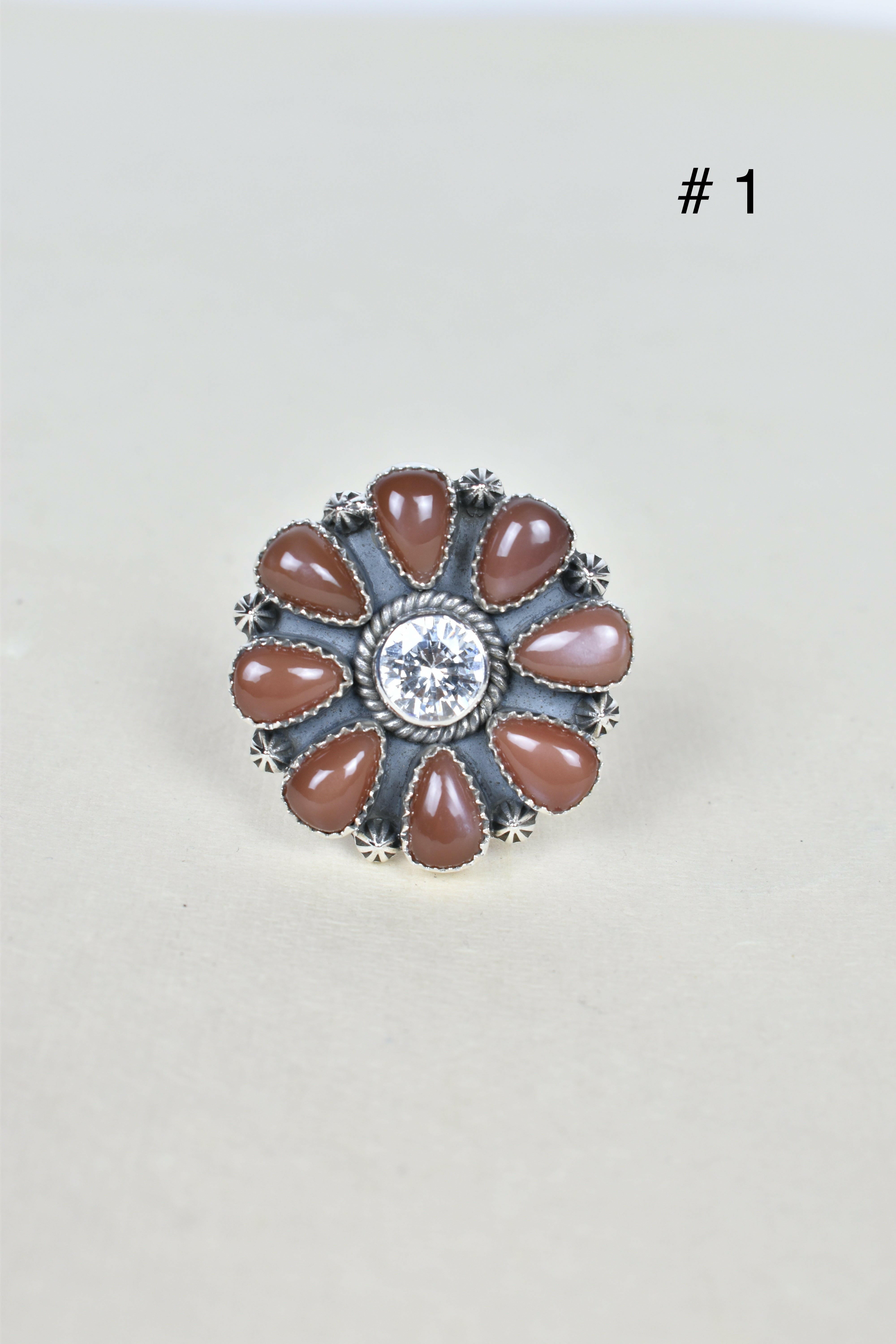 ONE OF A KIND STERLING SILVER CRYSTAL CLUSTER RINGS-Cluster Rings-Krush Kandy, Women's Online Fashion Boutique Located in Phoenix, Arizona (Scottsdale Area)