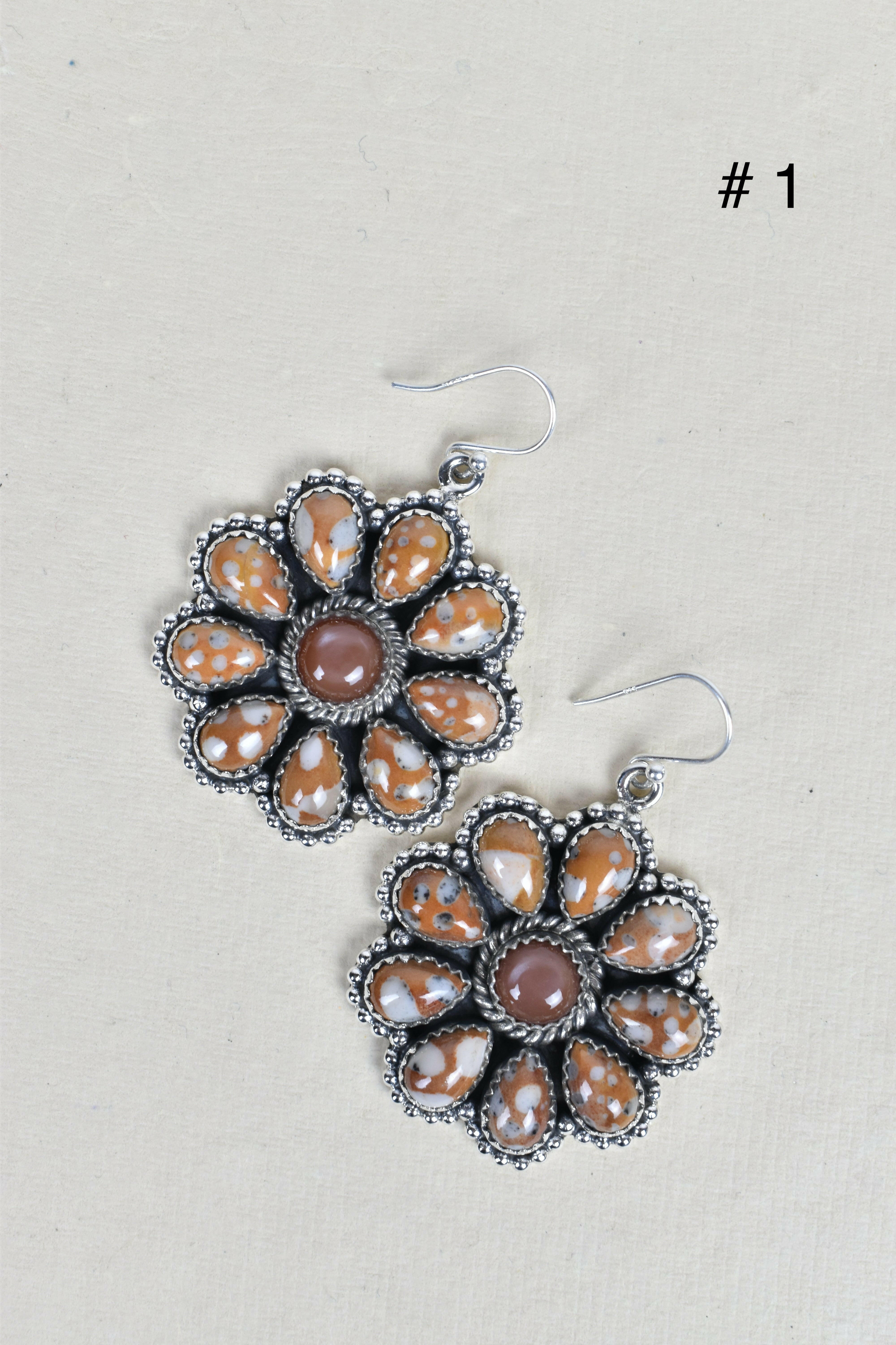 Sterling Silver Concho Cluster Earrings-Stud Earrings-Krush Kandy, Women's Online Fashion Boutique Located in Phoenix, Arizona (Scottsdale Area)