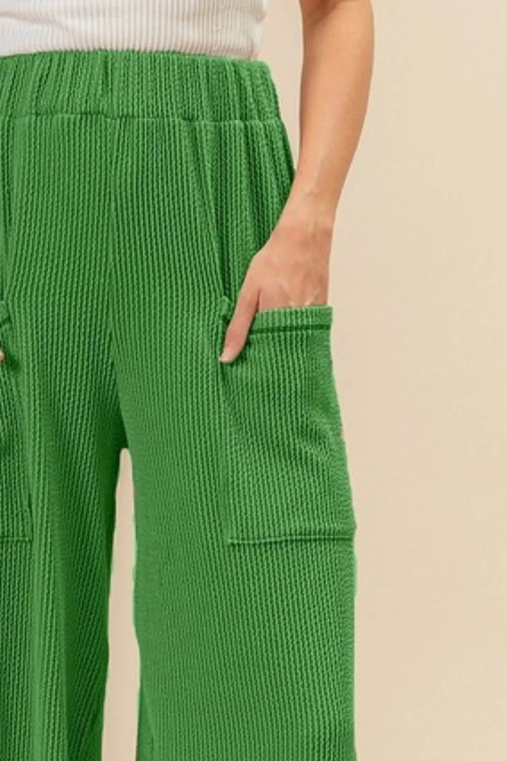 BiBi 2tone Cord Rib Waist Band Side Pocket Pants-Pants-Krush Kandy, Women's Online Fashion Boutique Located in Phoenix, Arizona (Scottsdale Area)