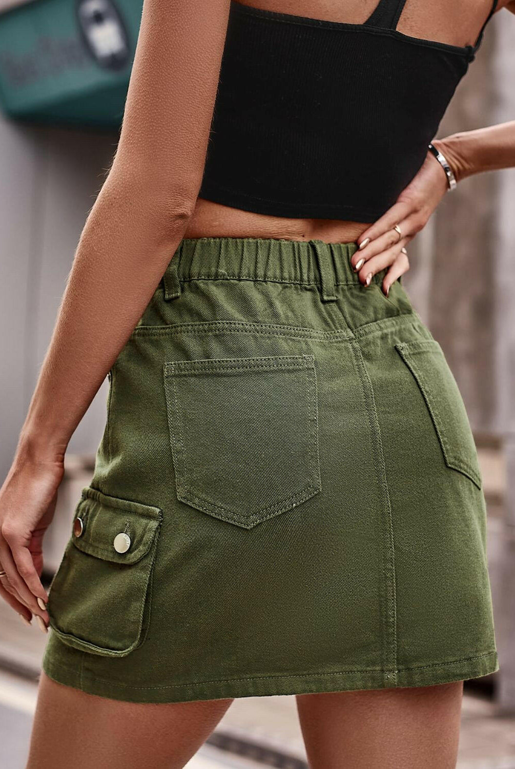 Denim Mini Skirt with Pockets-Krush Kandy, Women's Online Fashion Boutique Located in Phoenix, Arizona (Scottsdale Area)