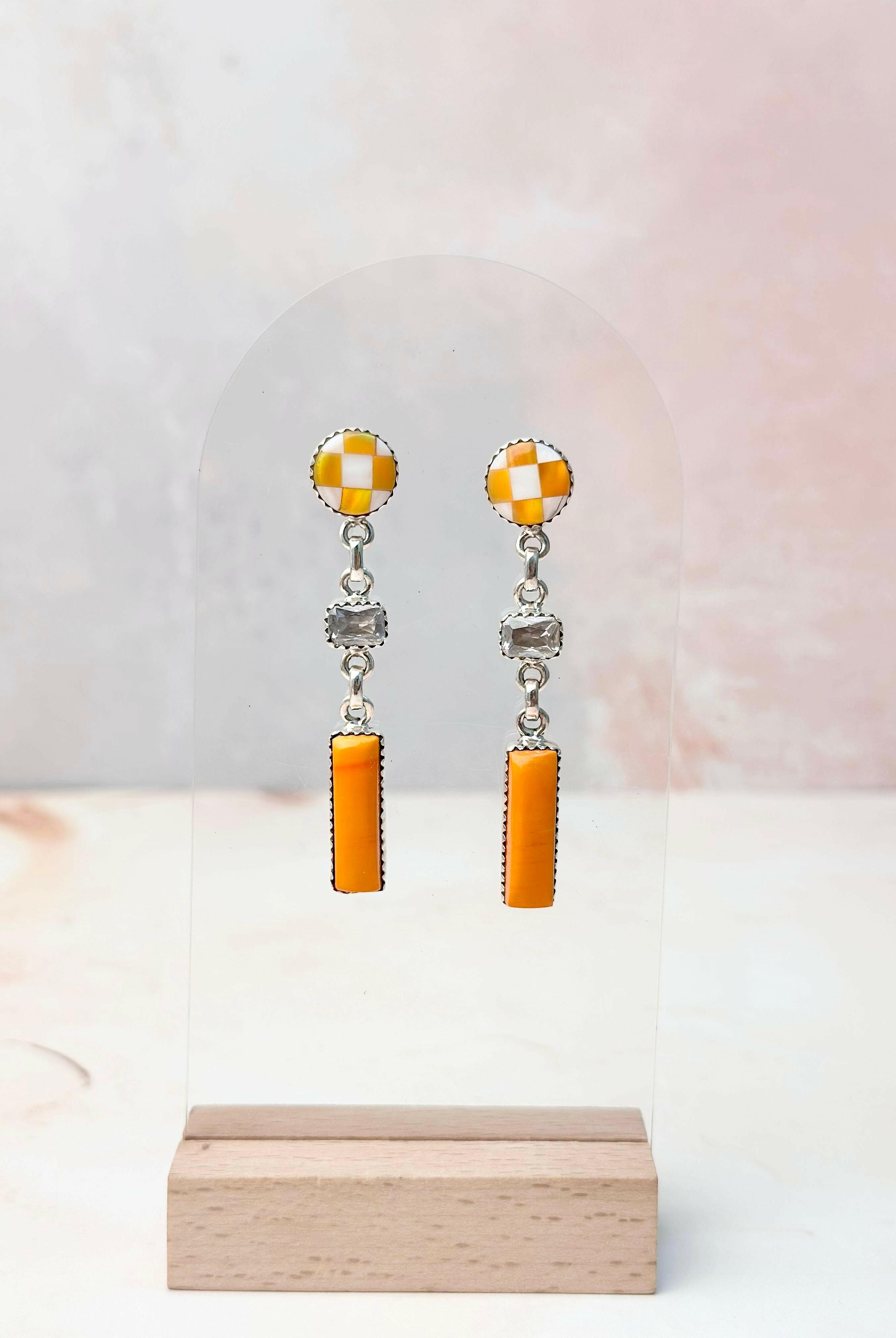 Tangerine Crystal Martini Rosarita Earrings-Earrings-Krush Kandy, Women's Online Fashion Boutique Located in Phoenix, Arizona (Scottsdale Area)