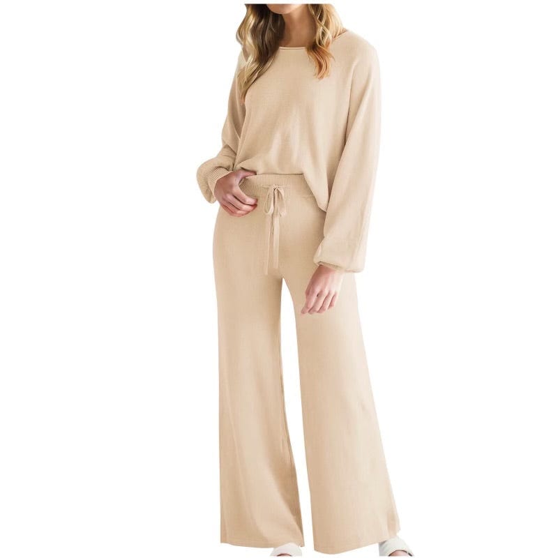 LUXE Soft Long Sleeve & Wide Leg Pant Lounge Set-Pants-Krush Kandy, Women's Online Fashion Boutique Located in Phoenix, Arizona (Scottsdale Area)