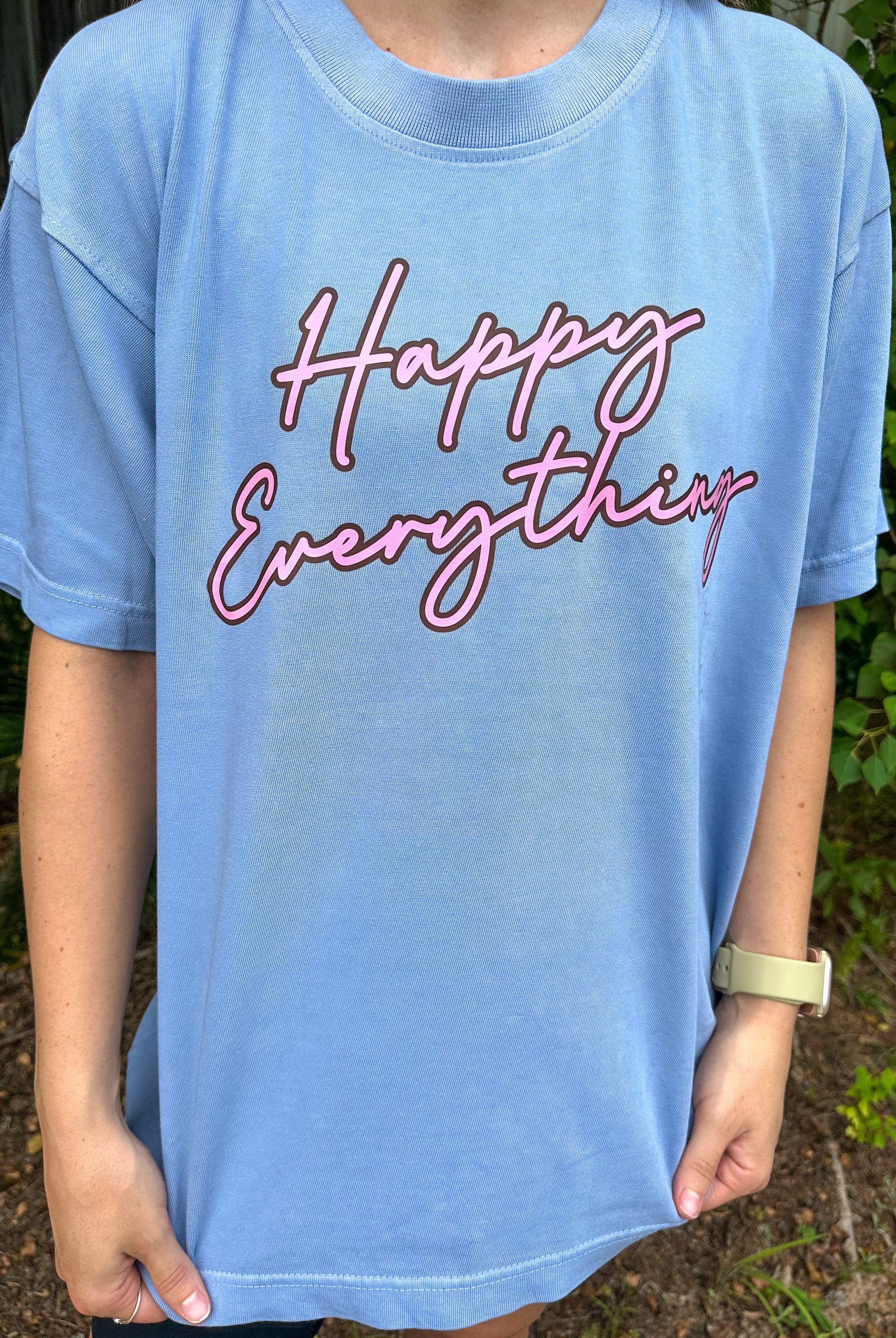 Happy Everything Mock Neck Tee-Krush Kandy, Women's Online Fashion Boutique Located in Phoenix, Arizona (Scottsdale Area)