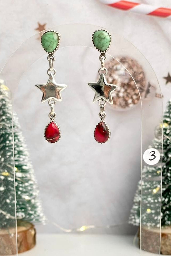 Holiday Stone Drop Earrings-Earrings-Krush Kandy, Women's Online Fashion Boutique Located in Phoenix, Arizona (Scottsdale Area)
