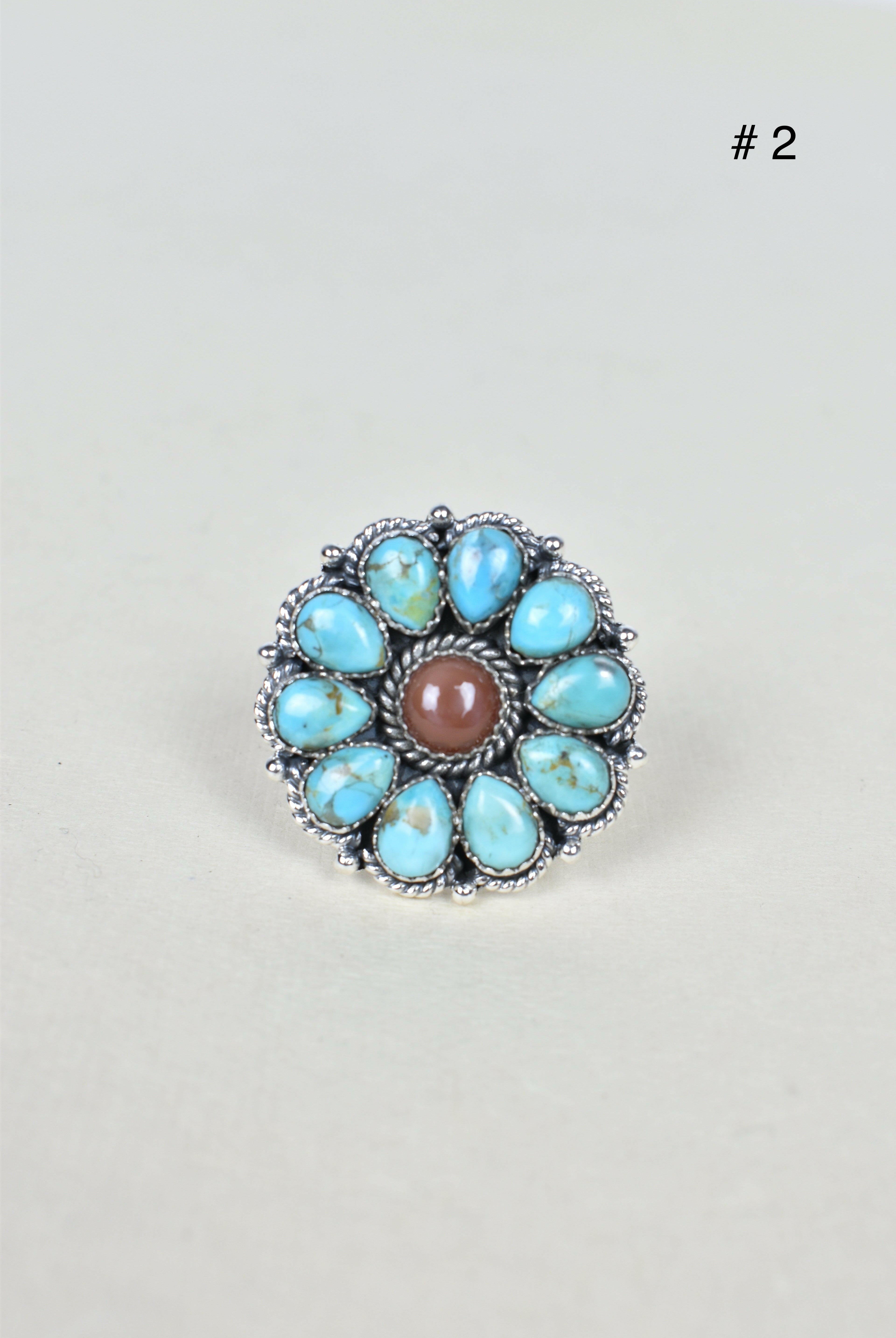 Chocolate Moonstone & Stone Cluster Sterling Silver Rings-Cluster Rings-Krush Kandy, Women's Online Fashion Boutique Located in Phoenix, Arizona (Scottsdale Area)