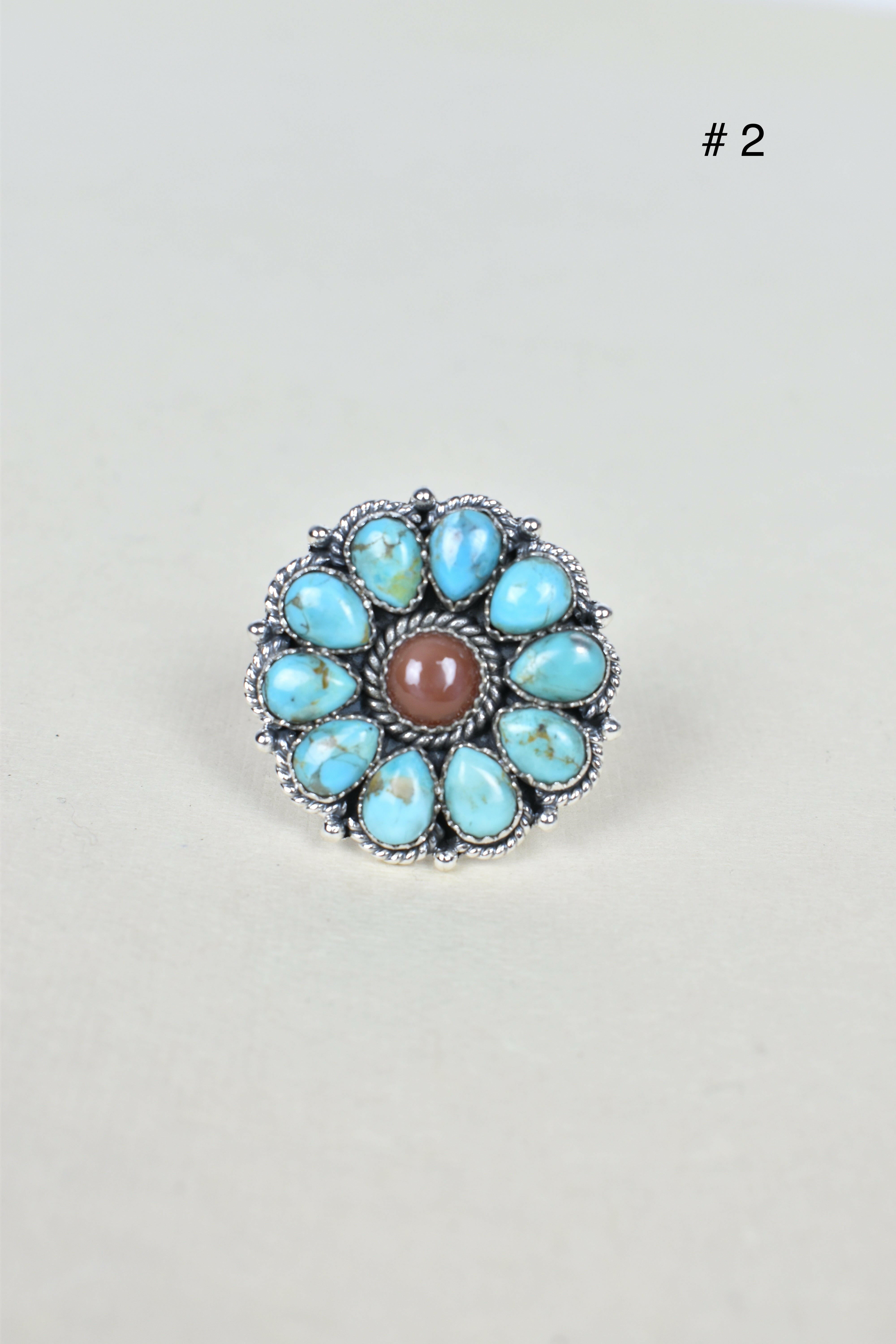Chocolate Moonstone & Stone Cluster Sterling Silver Rings-Cluster Rings-Krush Kandy, Women's Online Fashion Boutique Located in Phoenix, Arizona (Scottsdale Area)