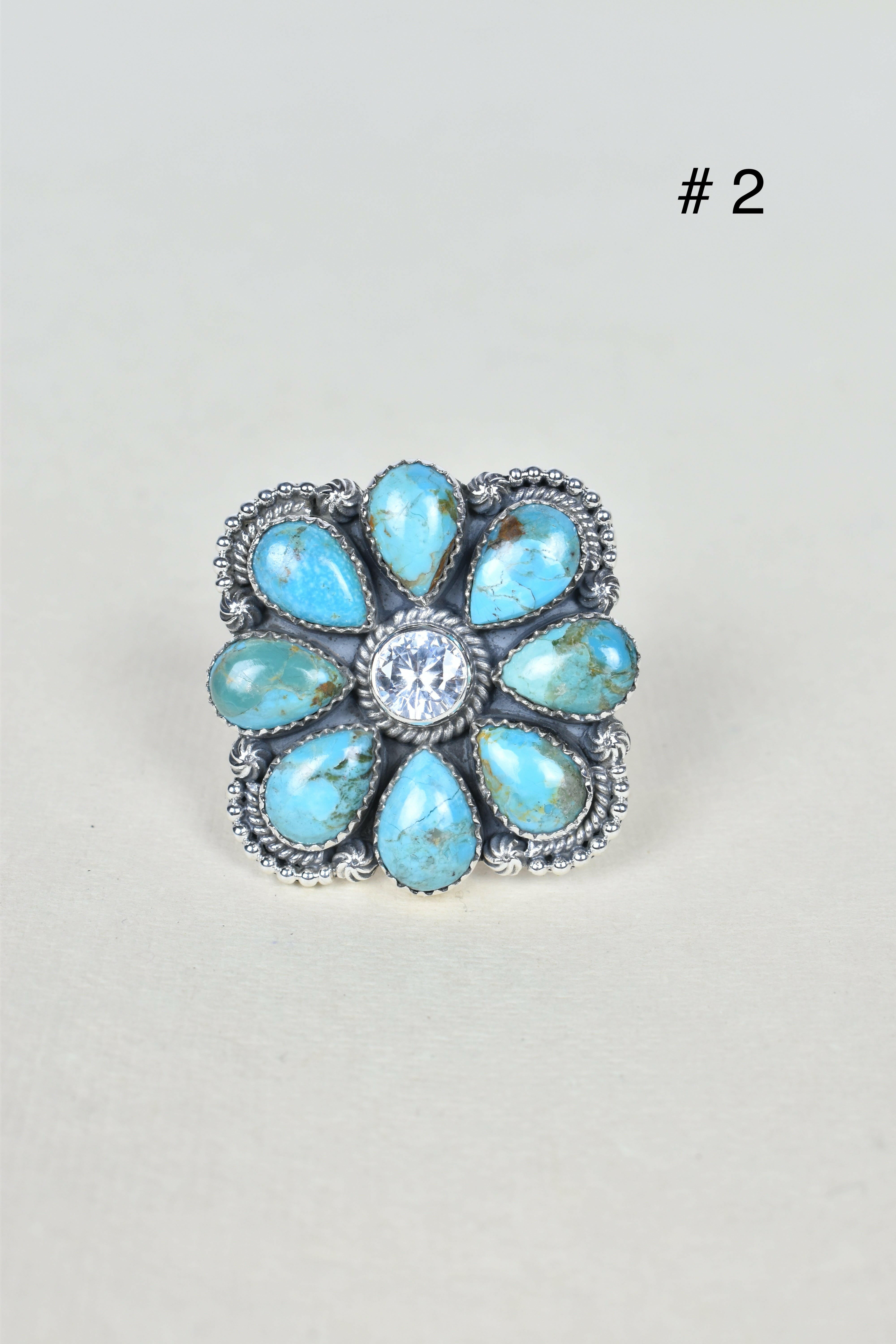 ONE OF A KIND STERLING SILVER CRYSTAL CLUSTER RINGS-Cluster Rings-Krush Kandy, Women's Online Fashion Boutique Located in Phoenix, Arizona (Scottsdale Area)