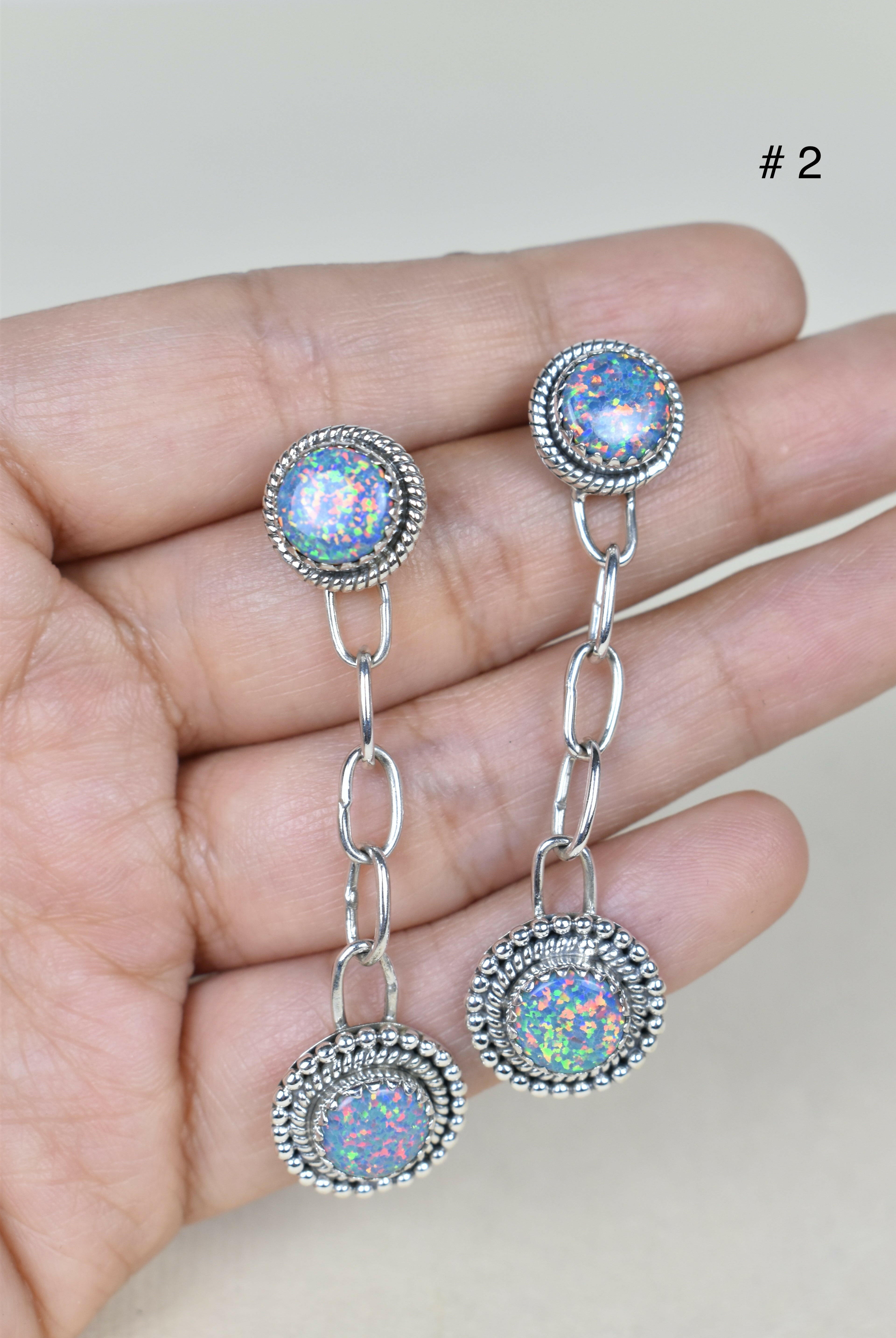 Gem Duet Chain Drop Earrings-Drop Earrings-Krush Kandy, Women's Online Fashion Boutique Located in Phoenix, Arizona (Scottsdale Area)