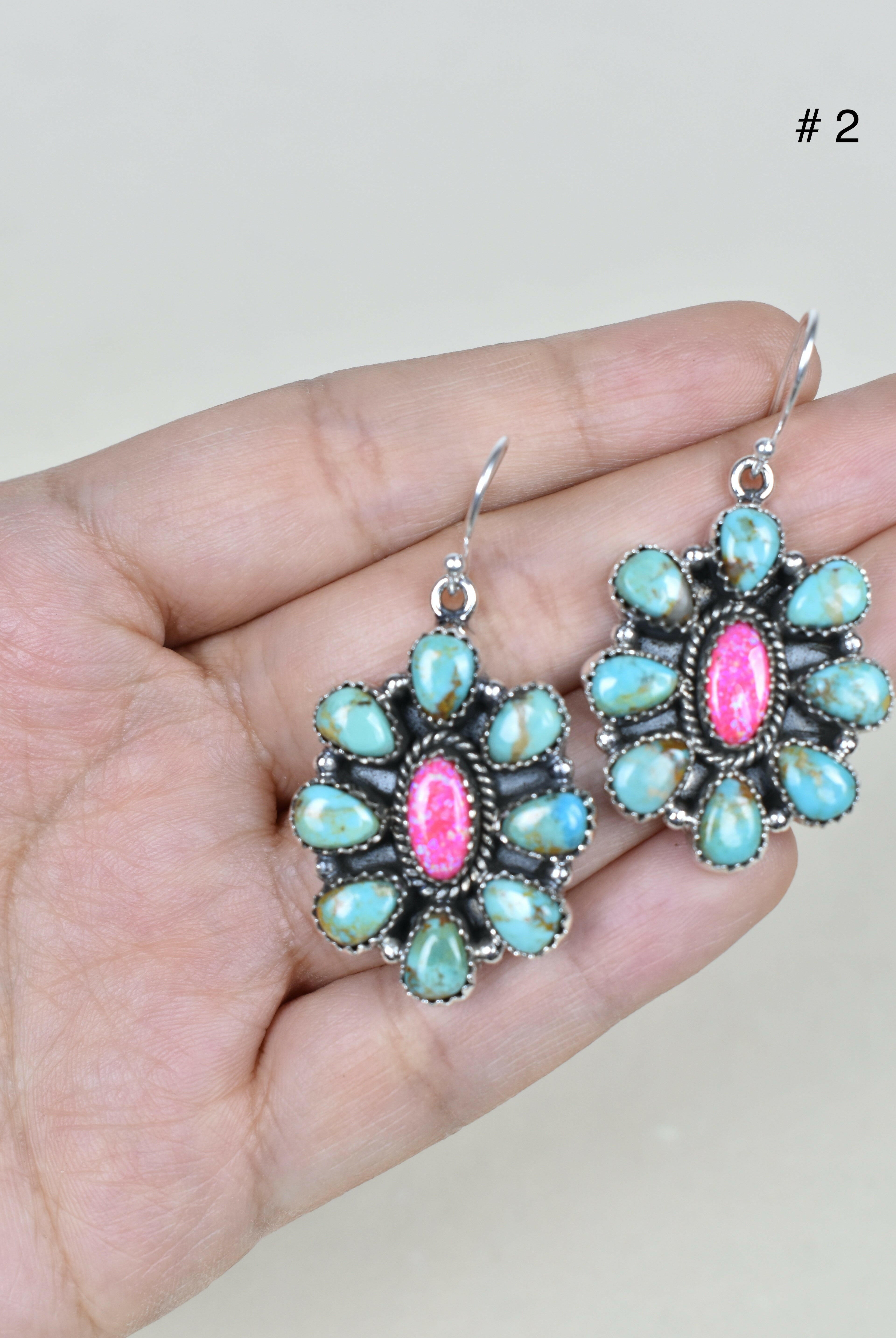 Turquoise Halo Delight Earrings-Drop Earrings-Krush Kandy, Women's Online Fashion Boutique Located in Phoenix, Arizona (Scottsdale Area)