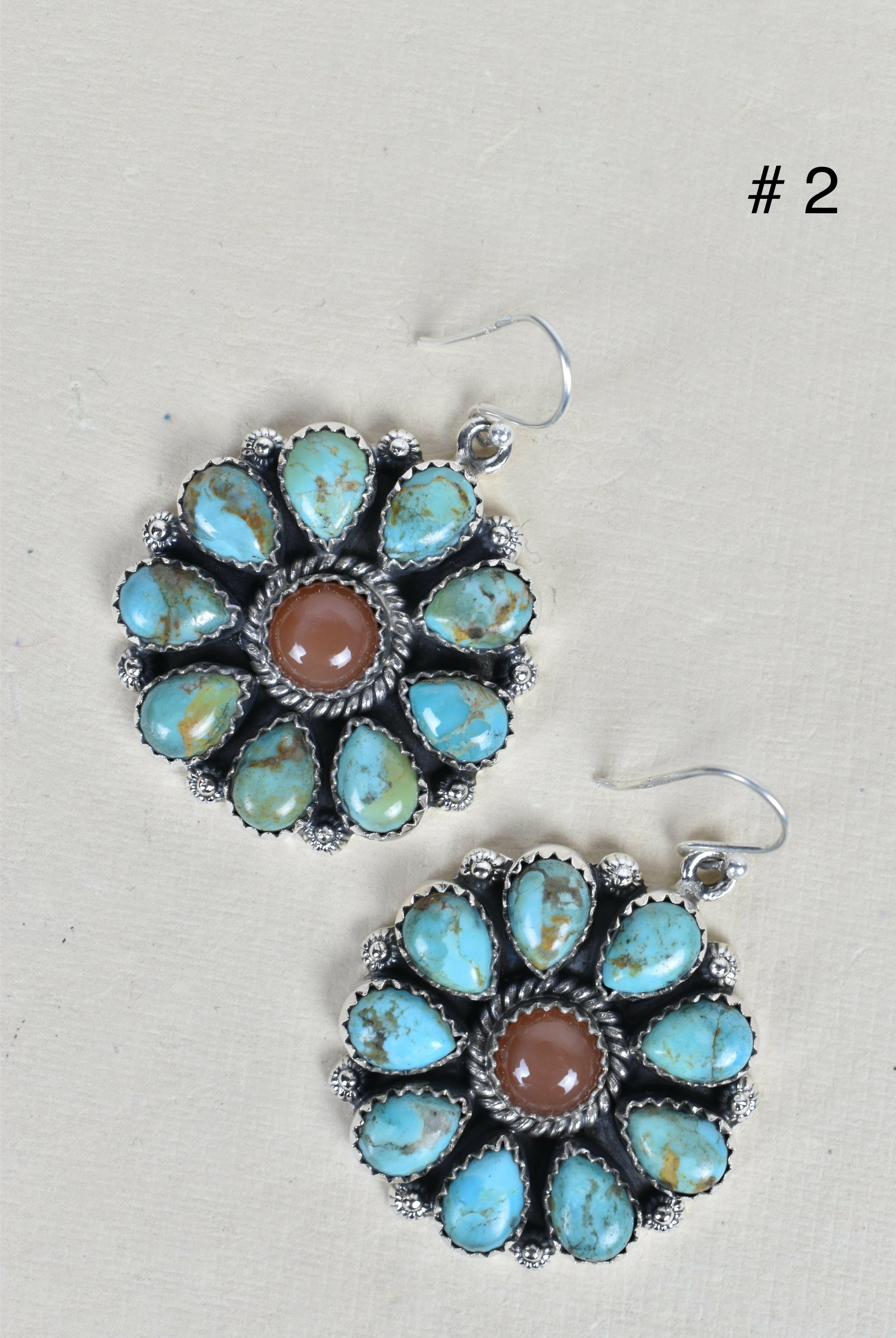 Sterling Silver Concho Cluster Earrings-Stud Earrings-Krush Kandy, Women's Online Fashion Boutique Located in Phoenix, Arizona (Scottsdale Area)
