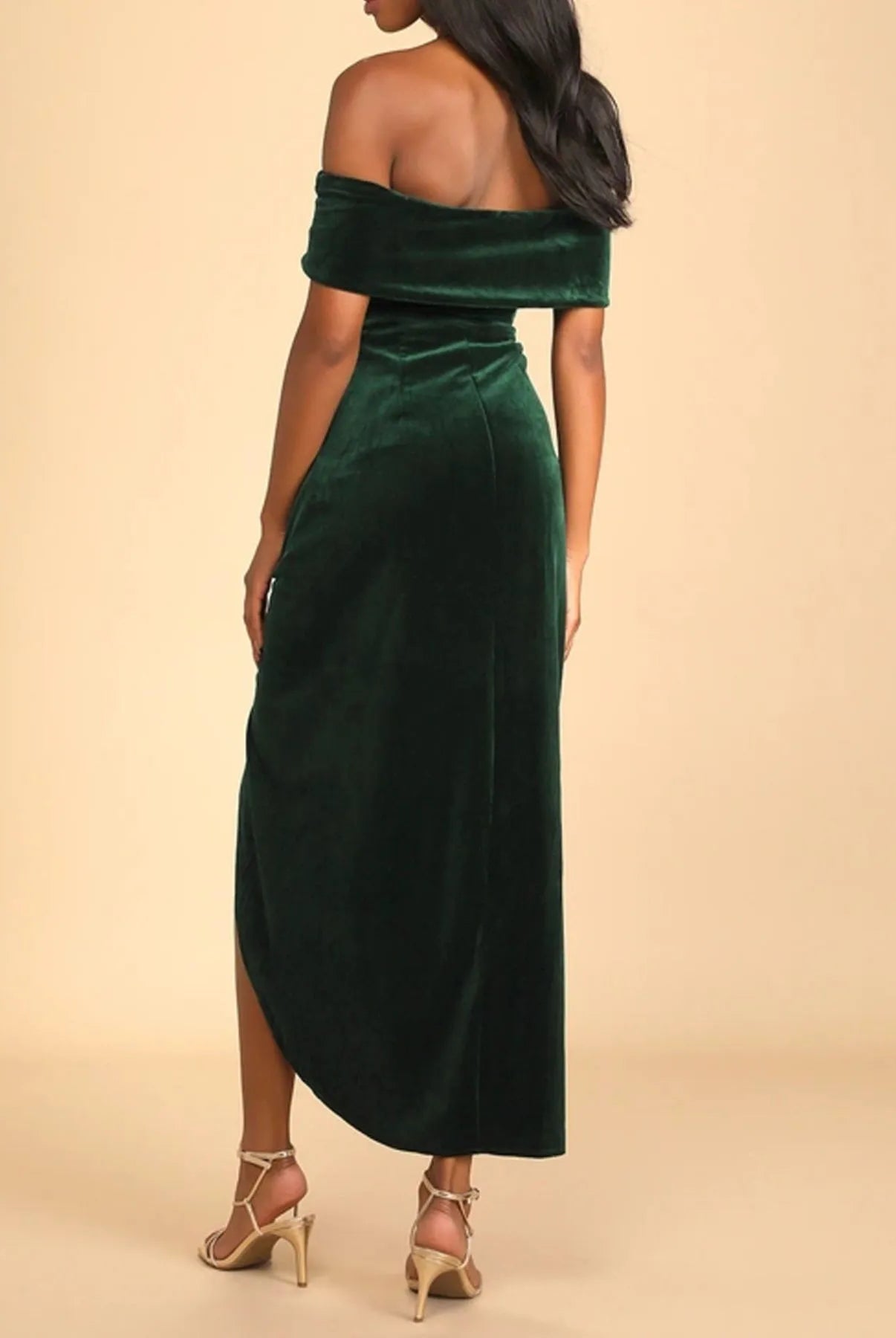 Off-Shoulder Wrap Dress with Side Slit-Dresses-Krush Kandy, Women's Online Fashion Boutique Located in Phoenix, Arizona (Scottsdale Area)