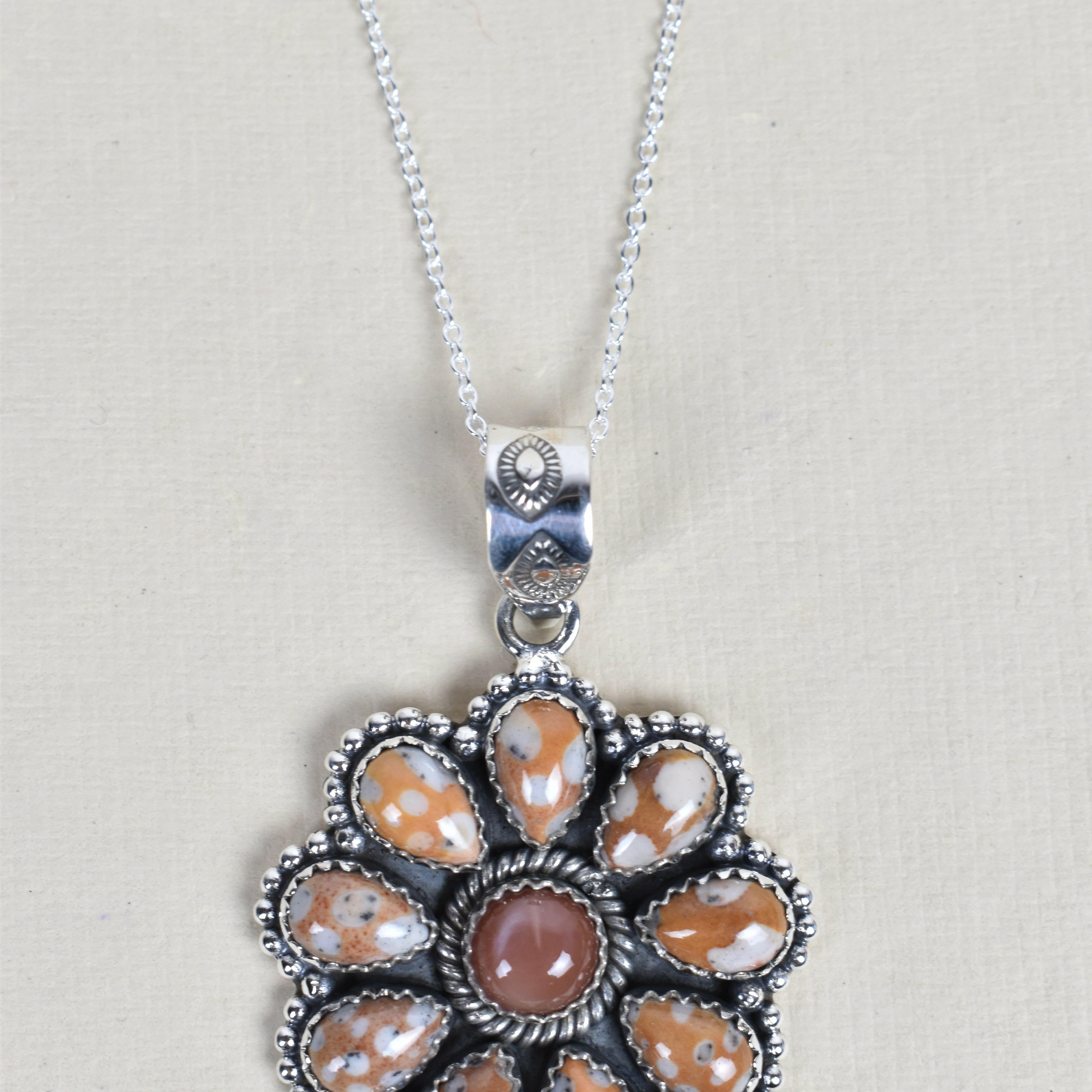 Daisy Days Sterling Silver & Stone Cluster Necklaces-Pendant Necklaces-Krush Kandy, Women's Online Fashion Boutique Located in Phoenix, Arizona (Scottsdale Area)