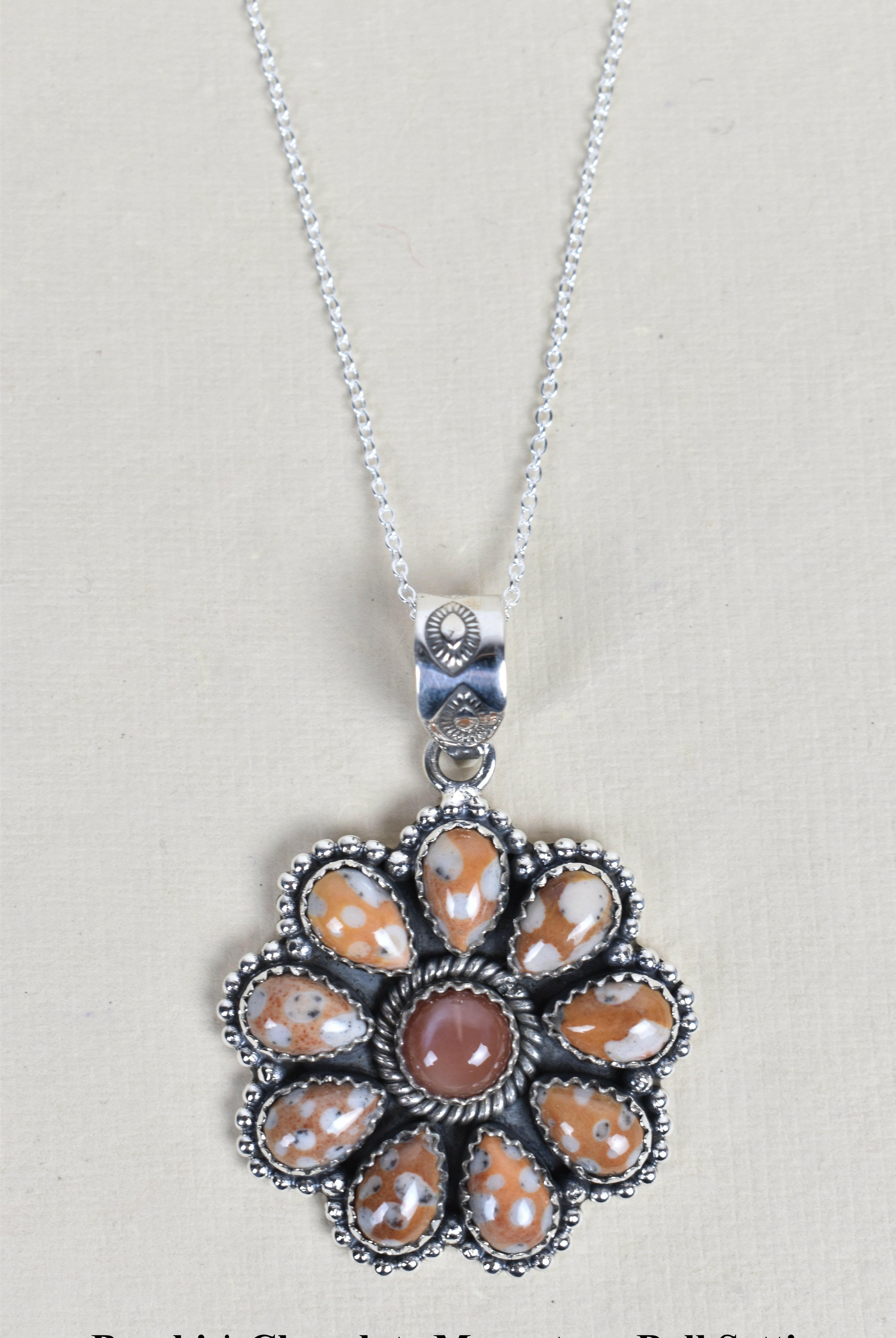 Daisy Days Sterling Silver & Stone Cluster Necklaces-Pendant Necklaces-Krush Kandy, Women's Online Fashion Boutique Located in Phoenix, Arizona (Scottsdale Area)