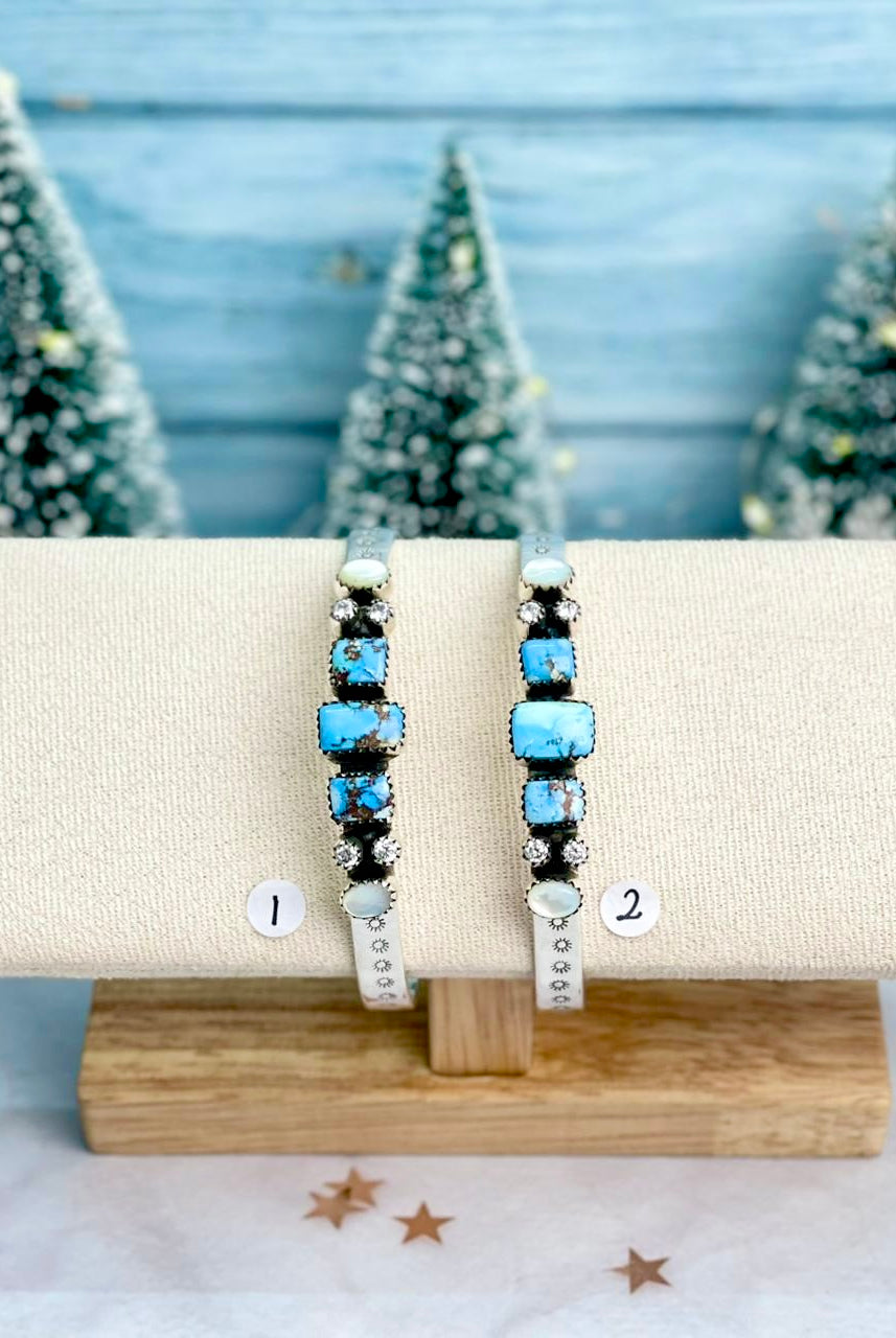 Golden Hills Bar, White Shell & Crystal Cuff-Bracelets-Krush Kandy, Women's Online Fashion Boutique Located in Phoenix, Arizona (Scottsdale Area)