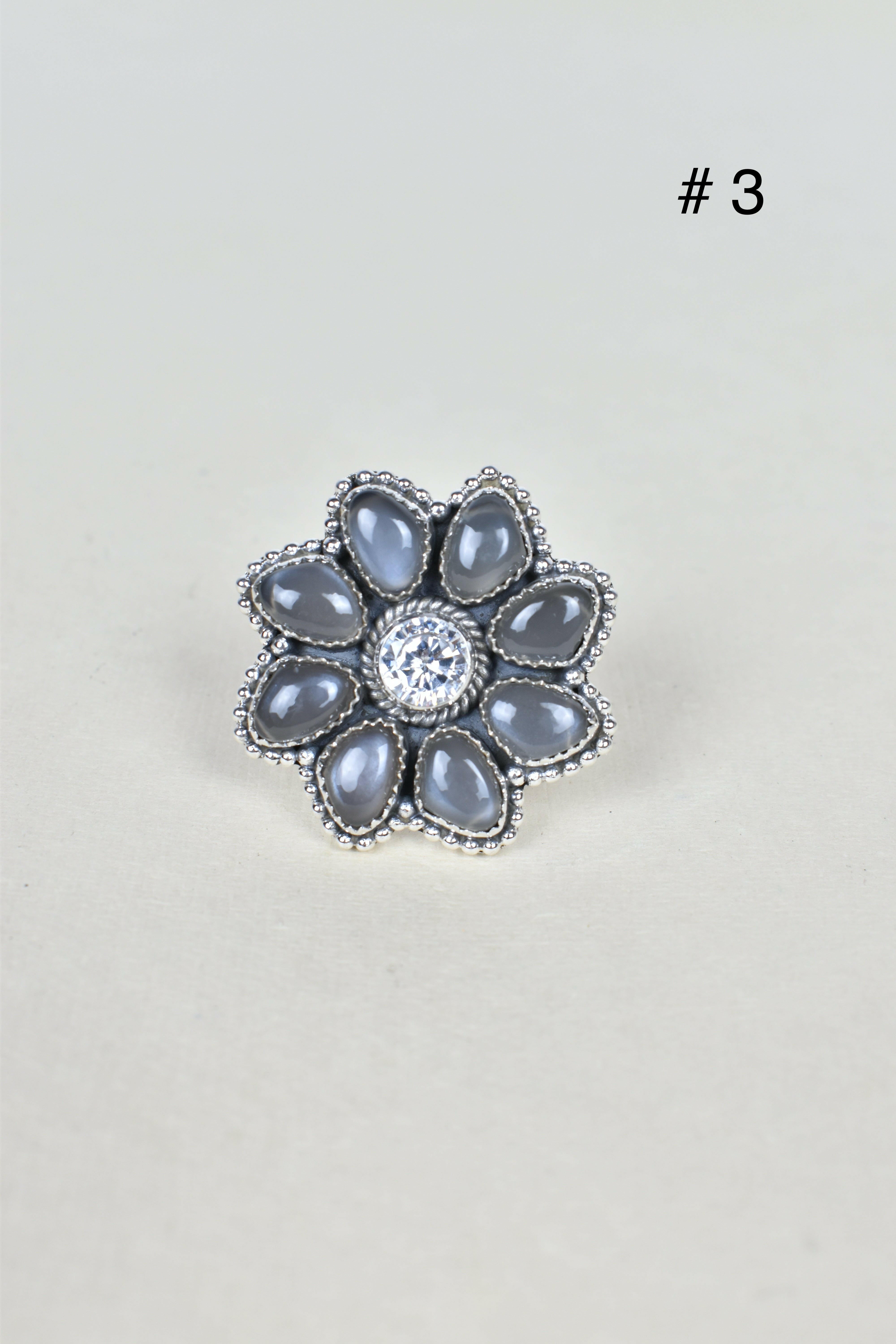 ONE OF A KIND STERLING SILVER CRYSTAL CLUSTER RINGS-Cluster Rings-Krush Kandy, Women's Online Fashion Boutique Located in Phoenix, Arizona (Scottsdale Area)