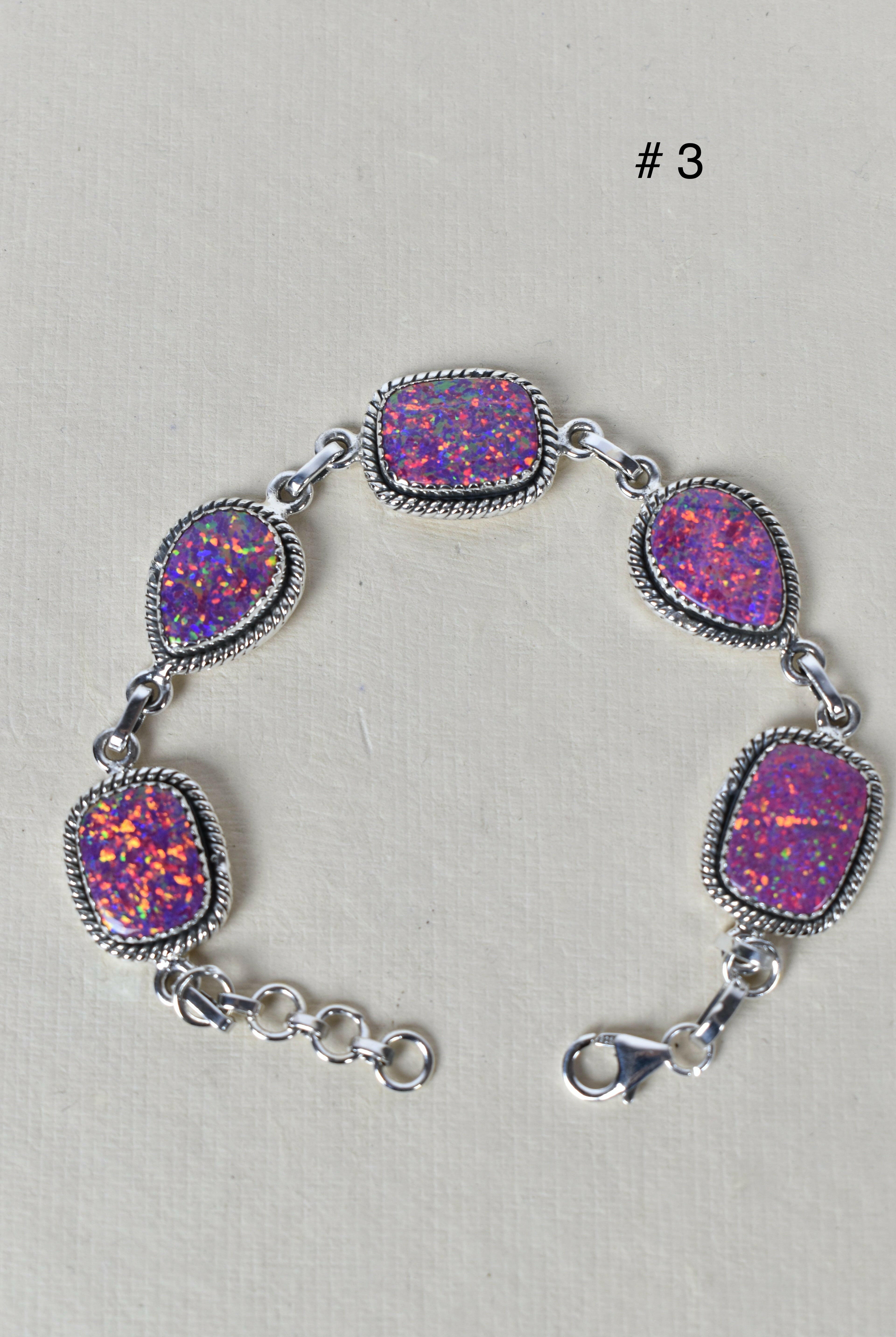 ONE OF A KIND STERLING SILVER 5 STONE BRACELET-Gemstone Bracelets-Krush Kandy, Women's Online Fashion Boutique Located in Phoenix, Arizona (Scottsdale Area)
