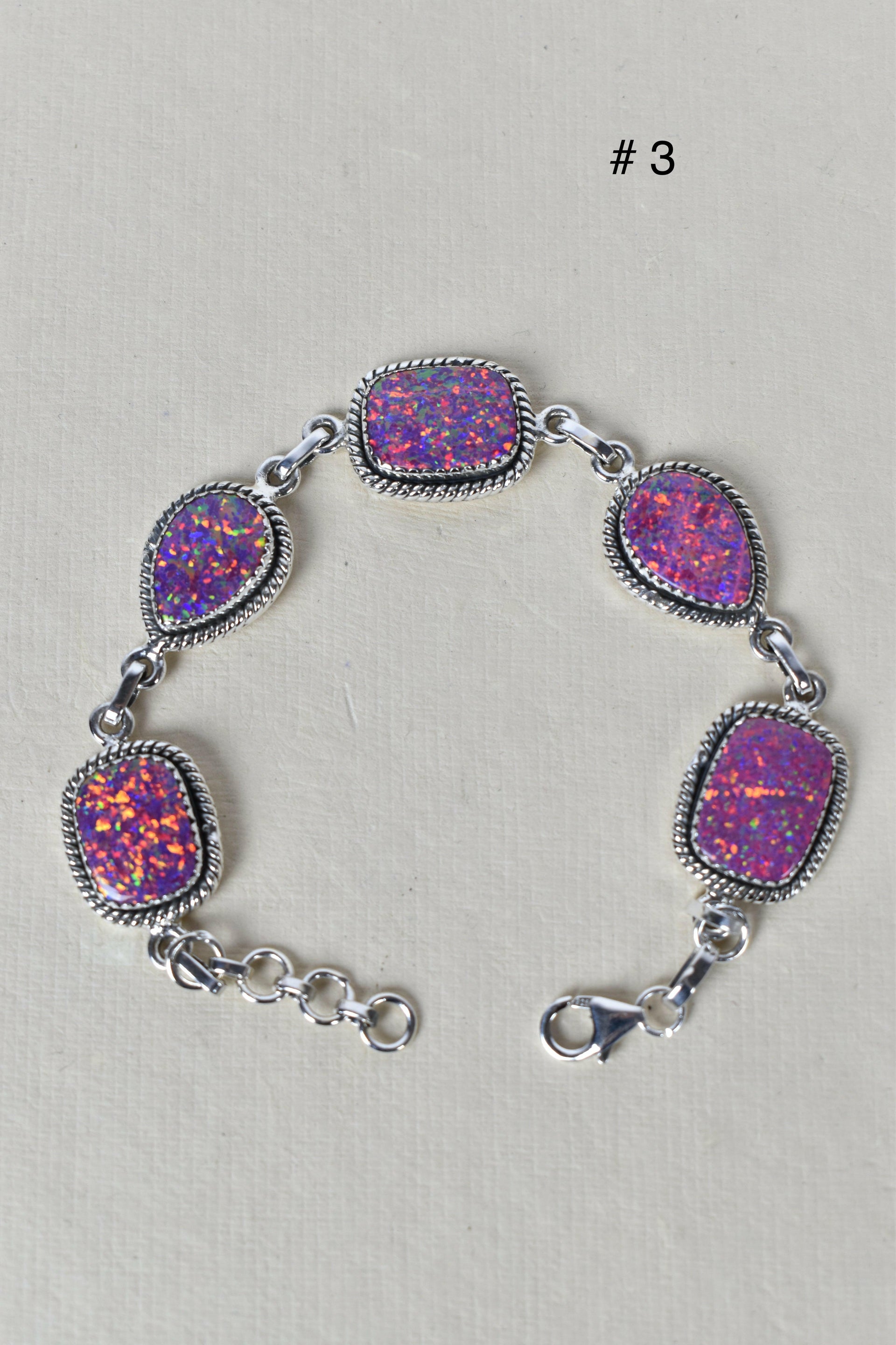 ONE OF A KIND STERLING SILVER 5 STONE BRACELET-Gemstone Bracelets-Krush Kandy, Women's Online Fashion Boutique Located in Phoenix, Arizona (Scottsdale Area)