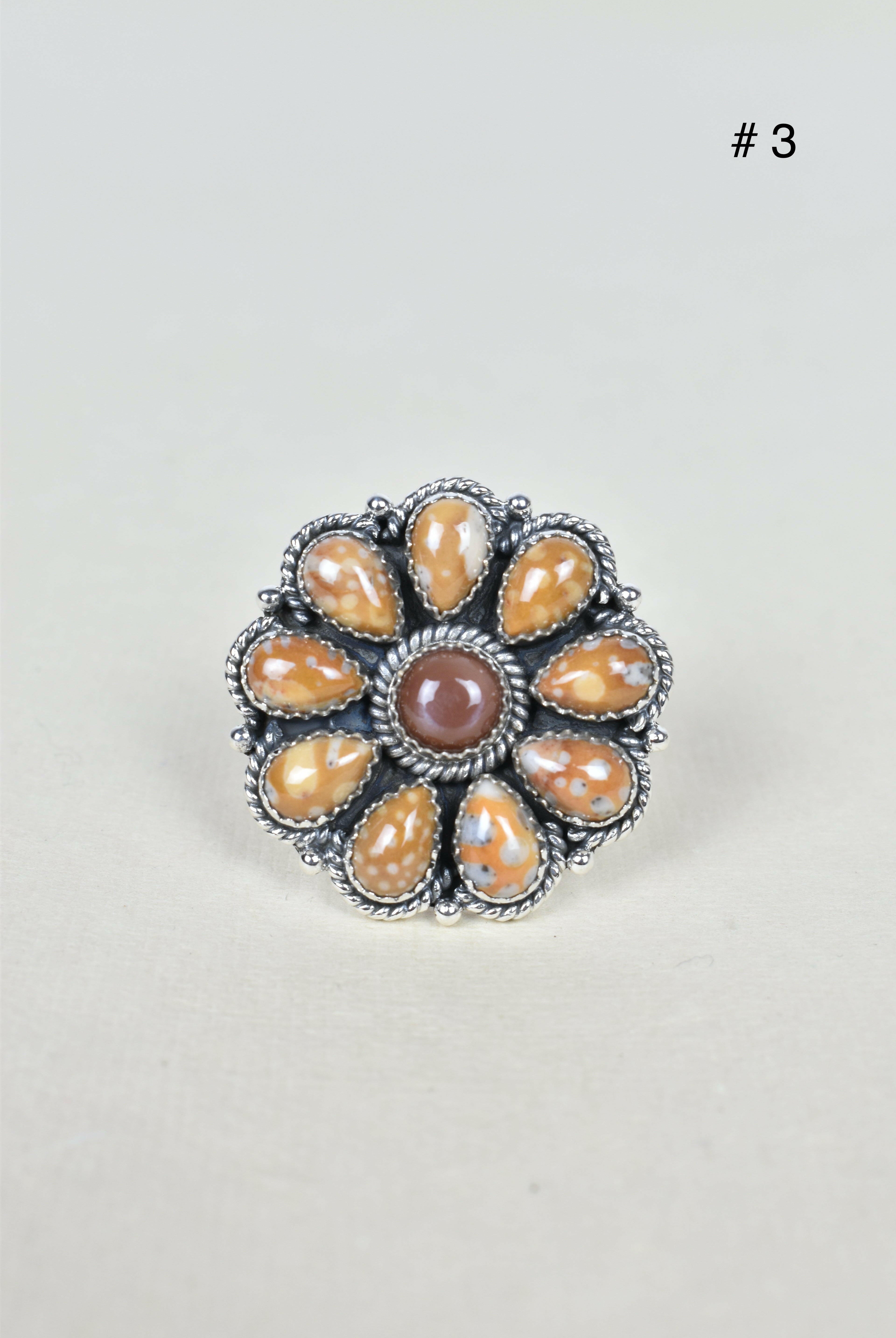 Chocolate Moonstone & Stone Cluster Sterling Silver Rings-Cluster Rings-Krush Kandy, Women's Online Fashion Boutique Located in Phoenix, Arizona (Scottsdale Area)
