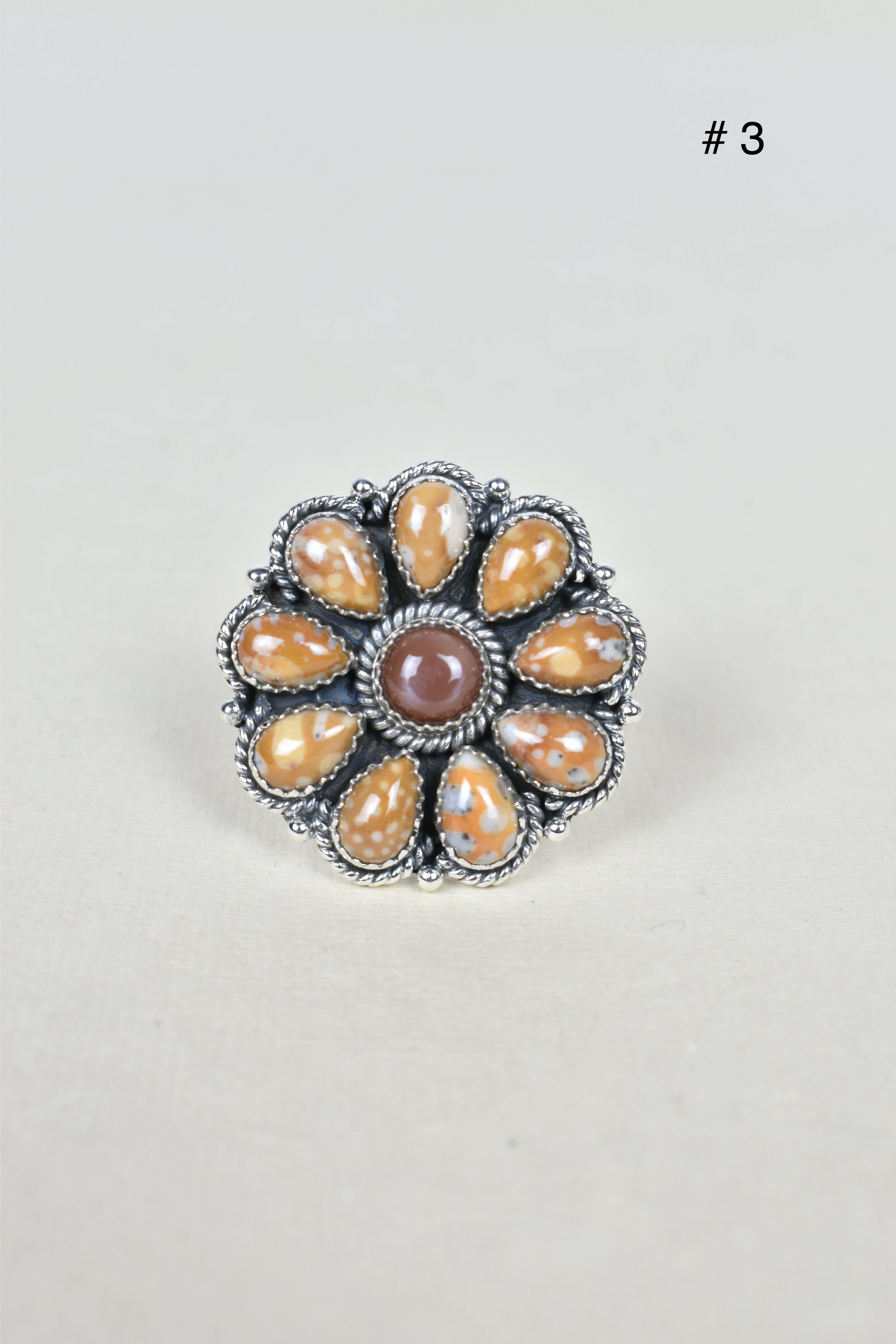 Chocolate Moonstone & Stone Cluster Sterling Silver Rings-Cluster Rings-Krush Kandy, Women's Online Fashion Boutique Located in Phoenix, Arizona (Scottsdale Area)