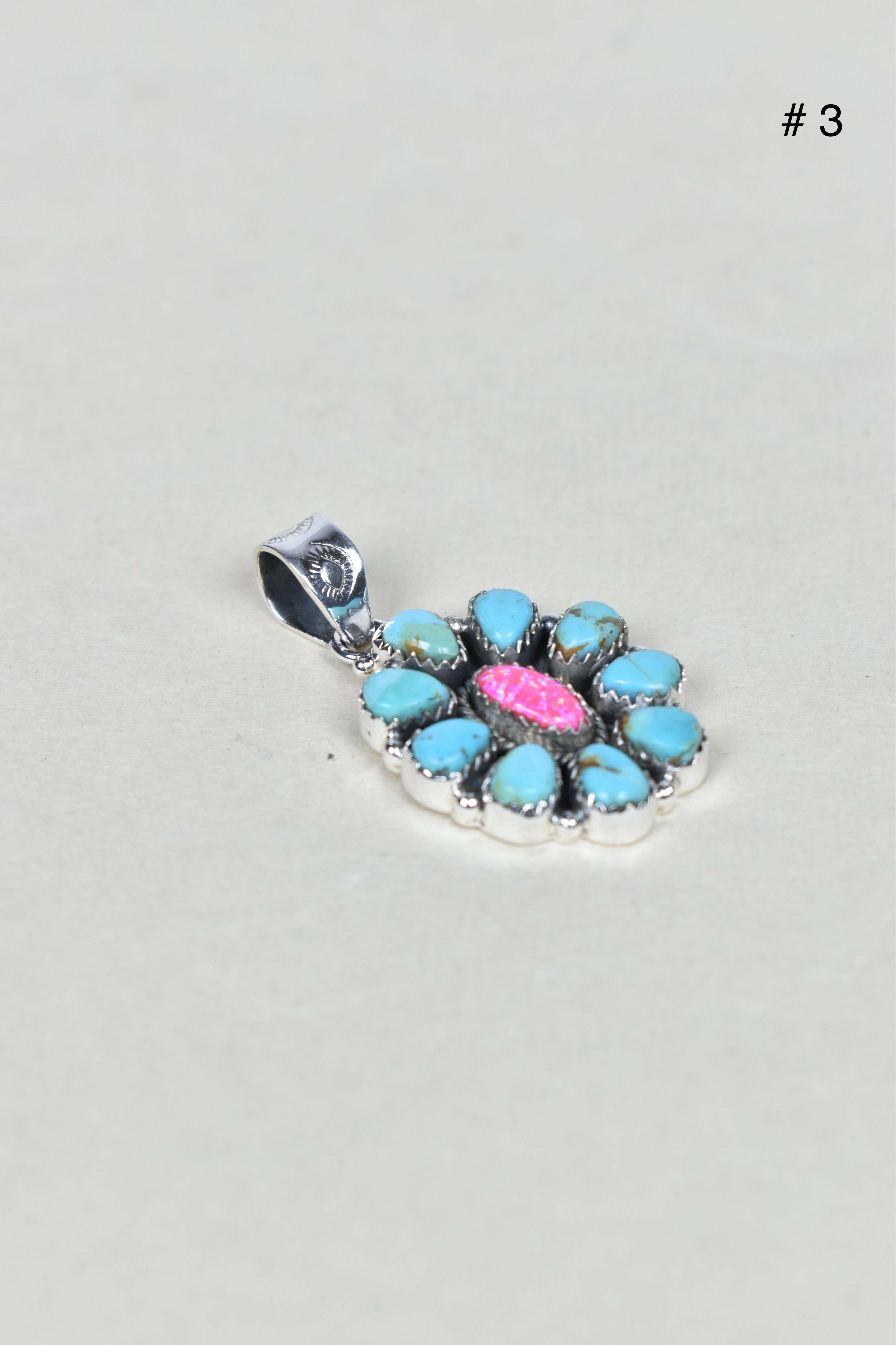 Turquoise Halo Delight Pendant-Pendant Necklaces-Krush Kandy, Women's Online Fashion Boutique Located in Phoenix, Arizona (Scottsdale Area)
