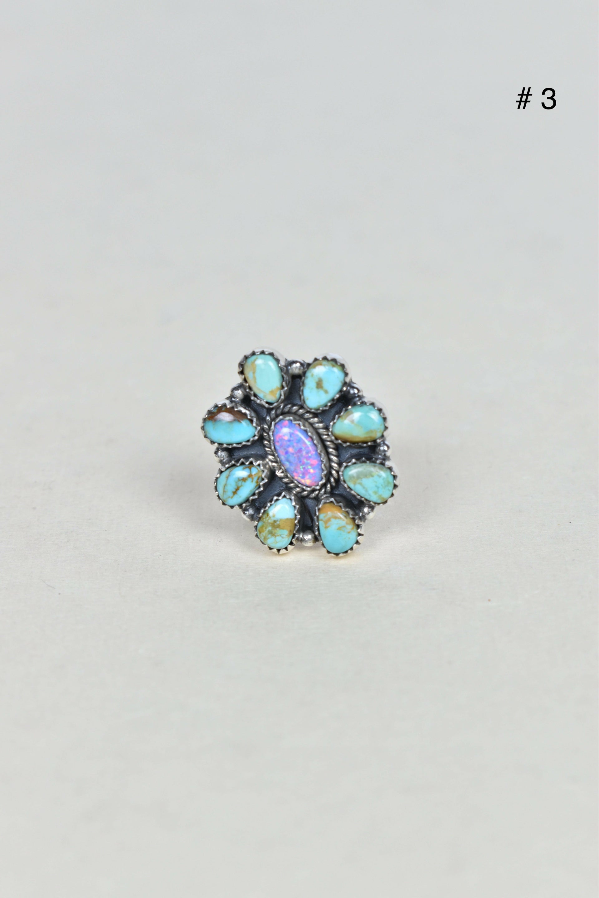 Turquoise Halo Delight Ring-Cluster Rings-Krush Kandy, Women's Online Fashion Boutique Located in Phoenix, Arizona (Scottsdale Area)
