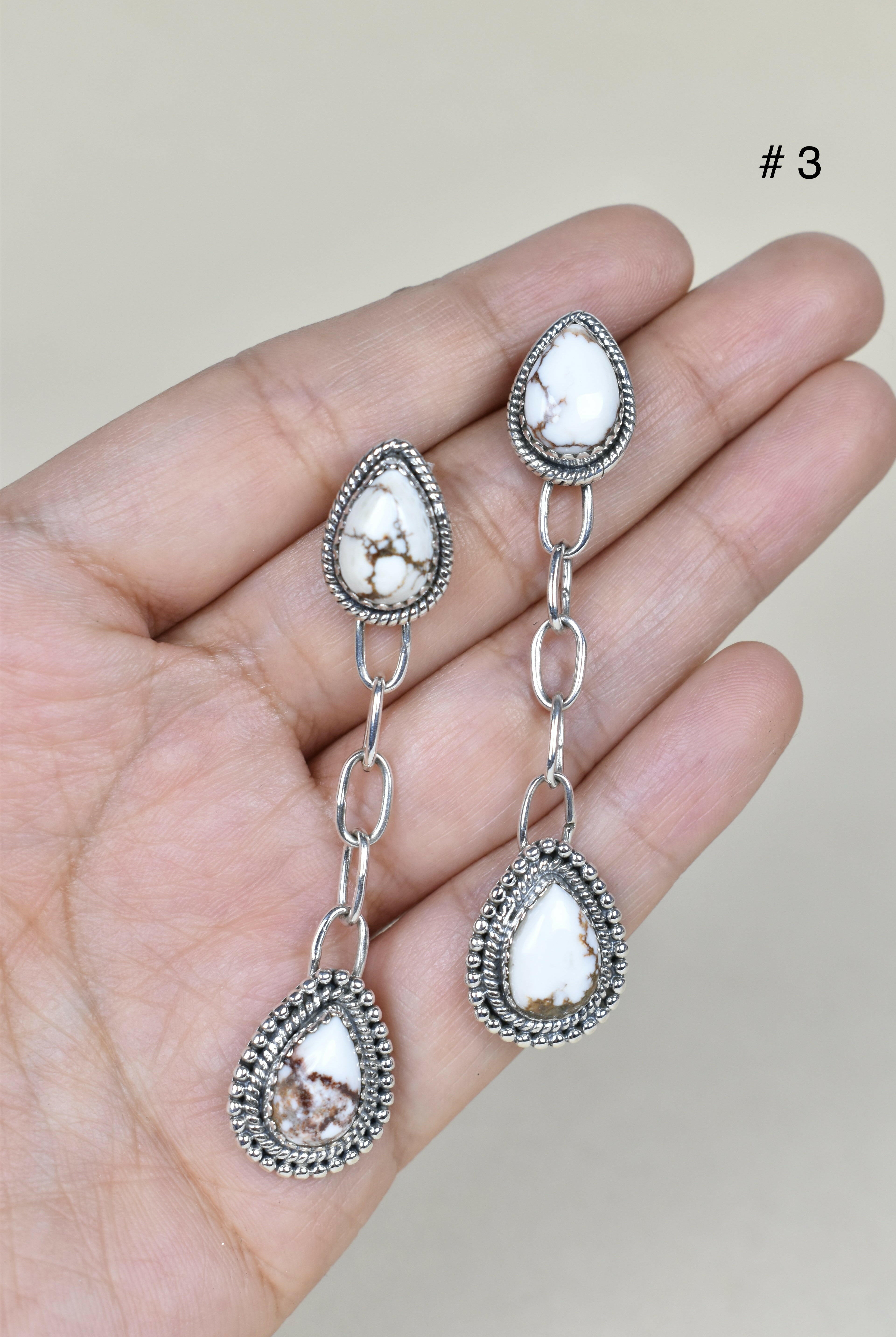 Gem Duet Chain Drop Earrings-Drop Earrings-Krush Kandy, Women's Online Fashion Boutique Located in Phoenix, Arizona (Scottsdale Area)