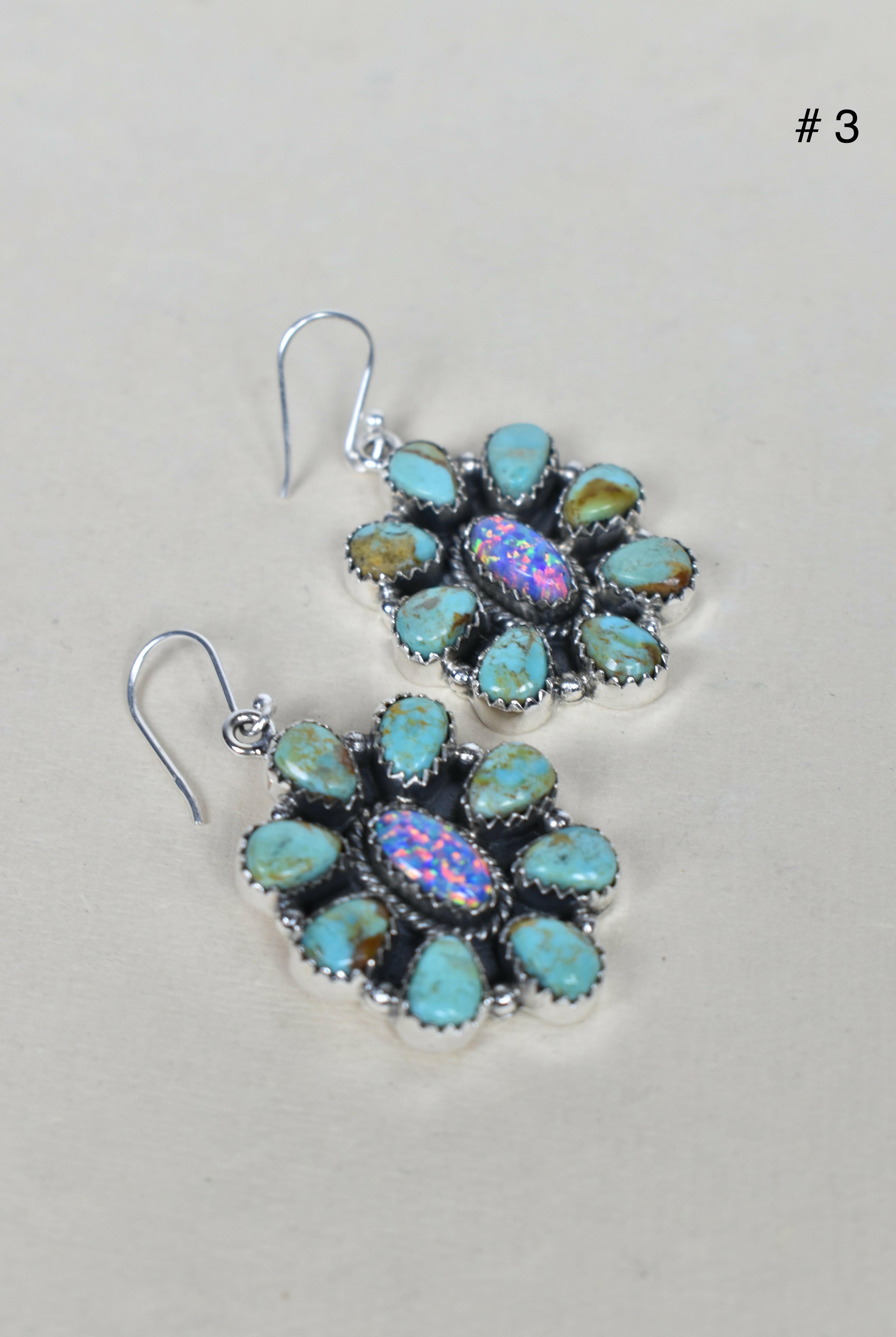 Turquoise Halo Delight Earrings-Drop Earrings-Krush Kandy, Women's Online Fashion Boutique Located in Phoenix, Arizona (Scottsdale Area)