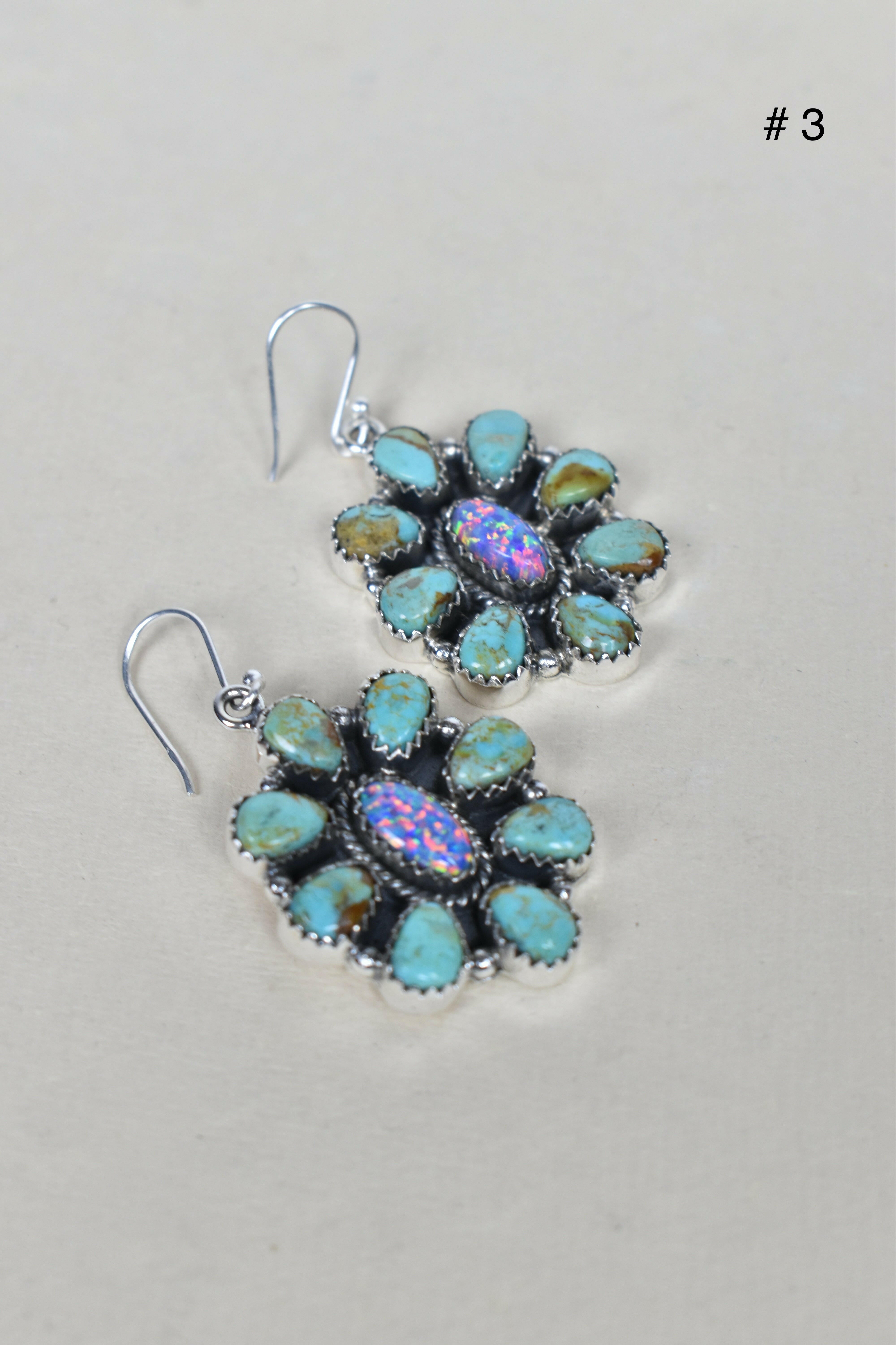 Turquoise Halo Delight Earrings-Drop Earrings-Krush Kandy, Women's Online Fashion Boutique Located in Phoenix, Arizona (Scottsdale Area)