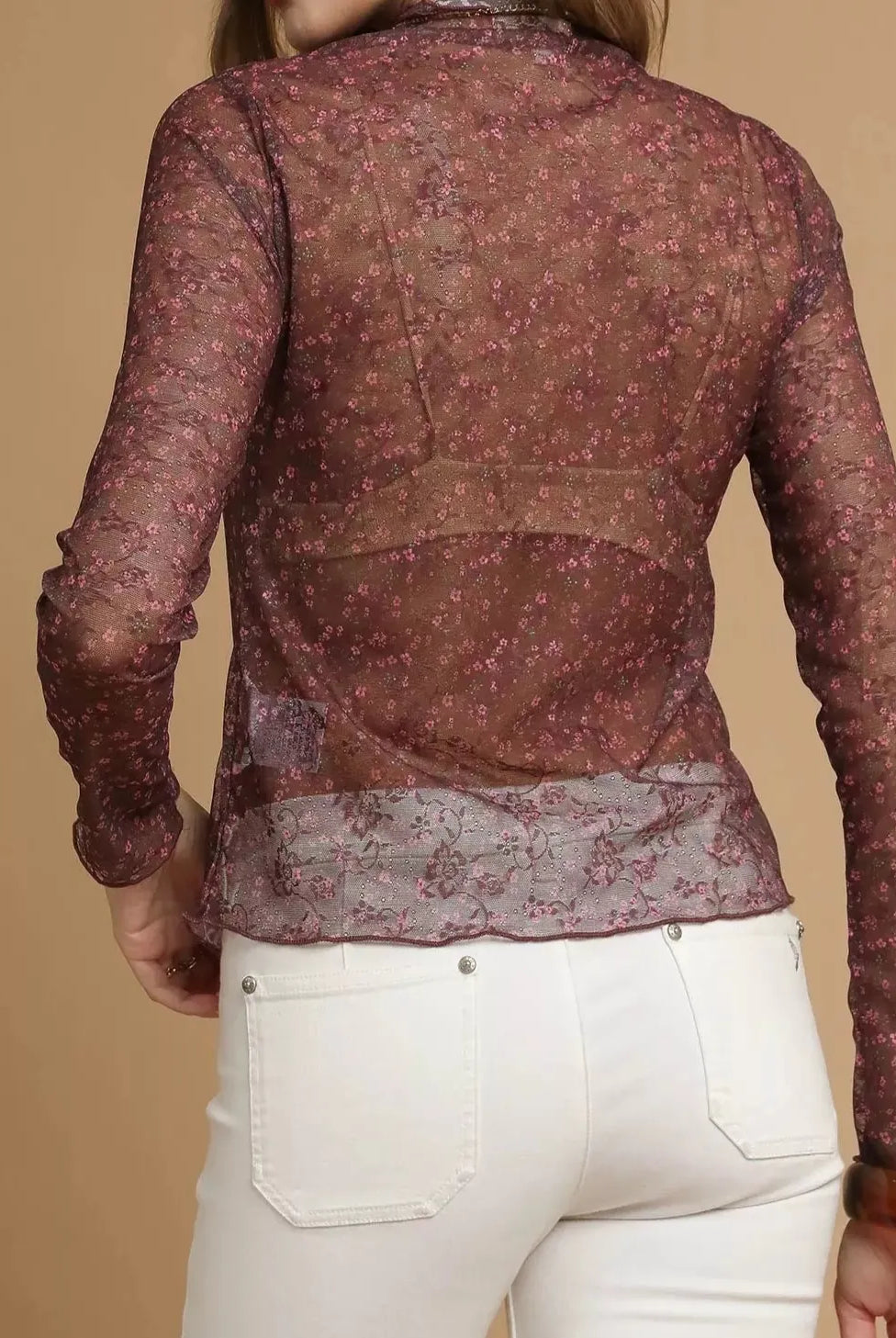Umgee Nylon Lace Mesh Long Sleeve Top-Tops-Krush Kandy, Women's Online Fashion Boutique Located in Phoenix, Arizona (Scottsdale Area)