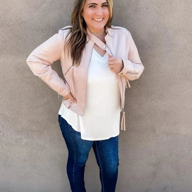 Take Me Shopping Suede Moto Jacket-Jackets-Krush Kandy, Women's Online Fashion Boutique Located in Phoenix, Arizona (Scottsdale Area)