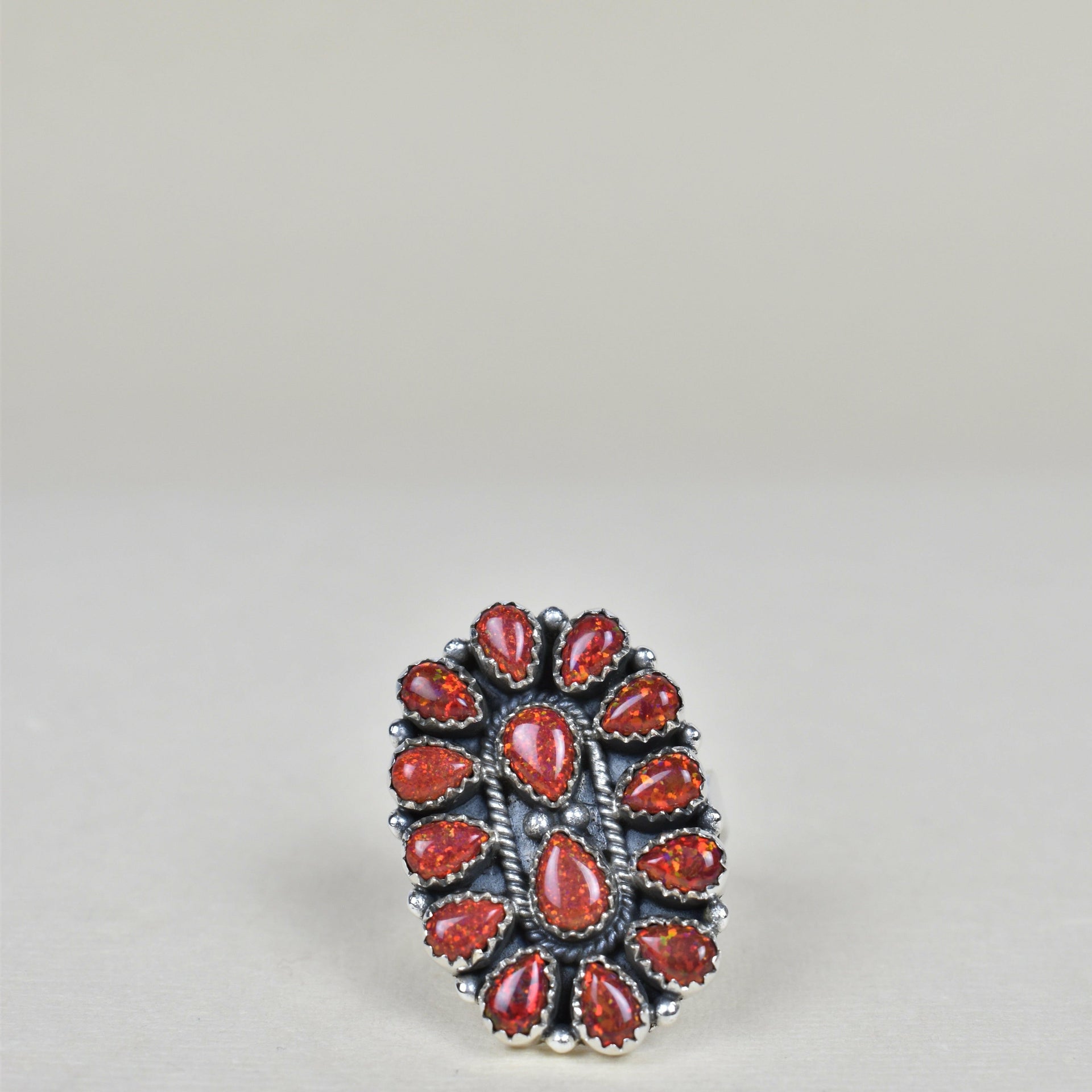 Dainty Long Blossom Cluster Opal Ring-Cluster Rings-Krush Kandy, Women's Online Fashion Boutique Located in Phoenix, Arizona (Scottsdale Area)