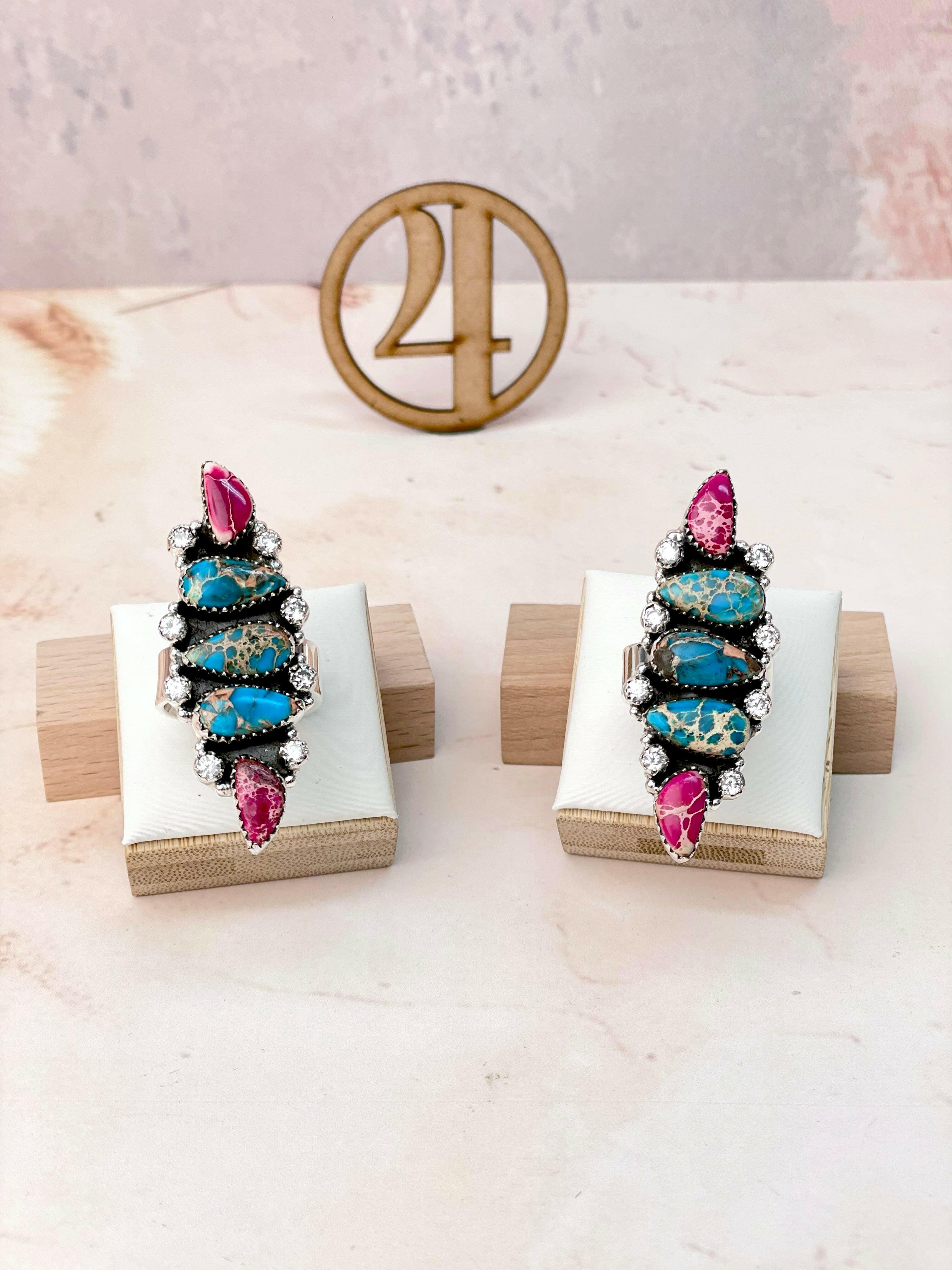 Jasper and CZ Crawler Rings-Rings-Krush Kandy, Women's Online Fashion Boutique Located in Phoenix, Arizona (Scottsdale Area)