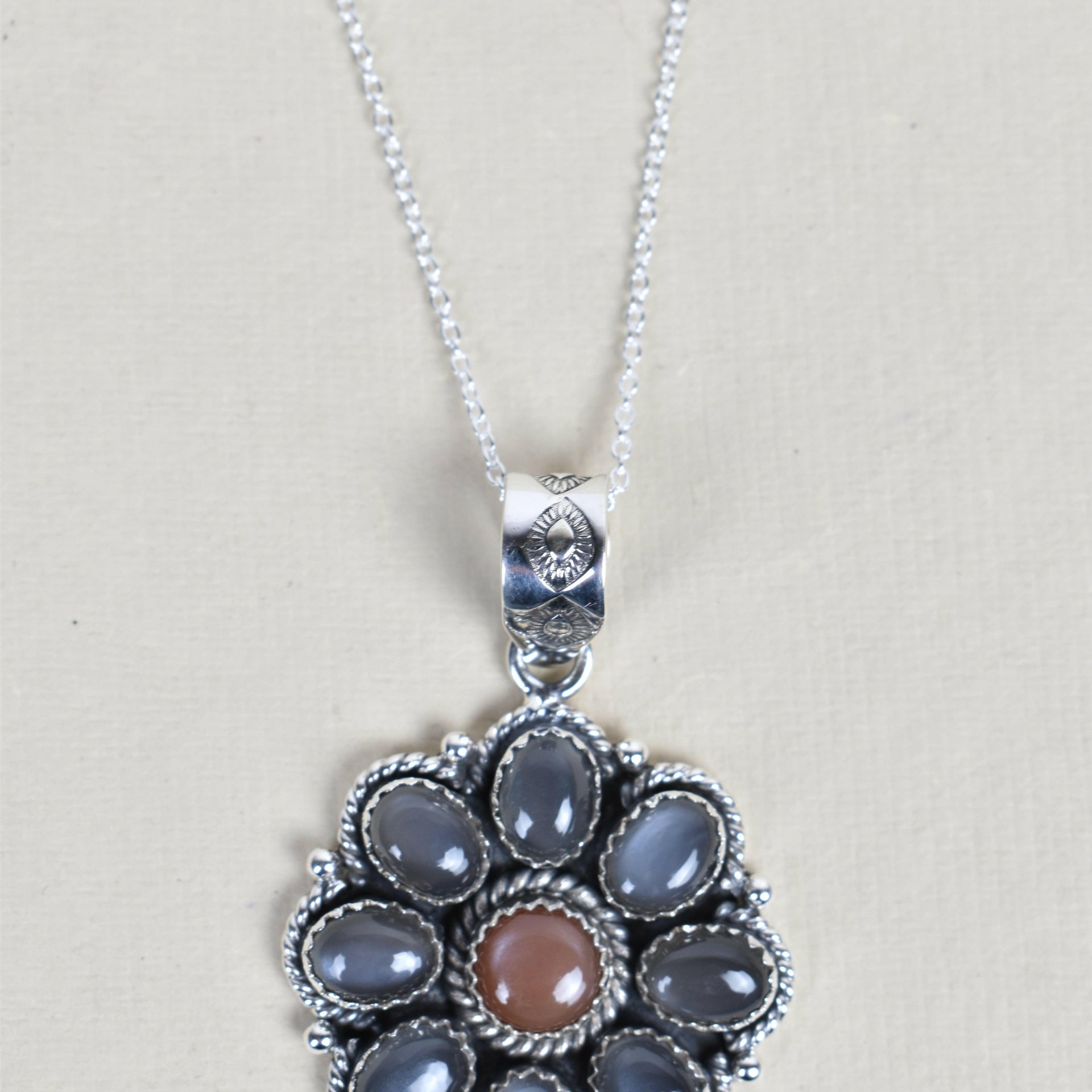 Daisy Days Sterling Silver & Stone Cluster Necklaces-Pendant Necklaces-Krush Kandy, Women's Online Fashion Boutique Located in Phoenix, Arizona (Scottsdale Area)