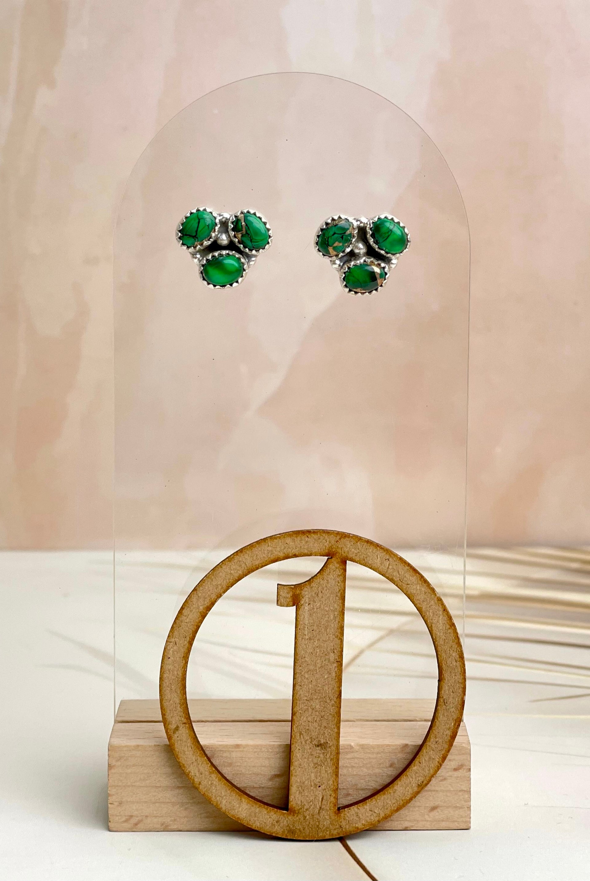 Irish Green Dahlia Studs sno 3.-Earrings-Krush Kandy, Women's Online Fashion Boutique Located in Phoenix, Arizona (Scottsdale Area)