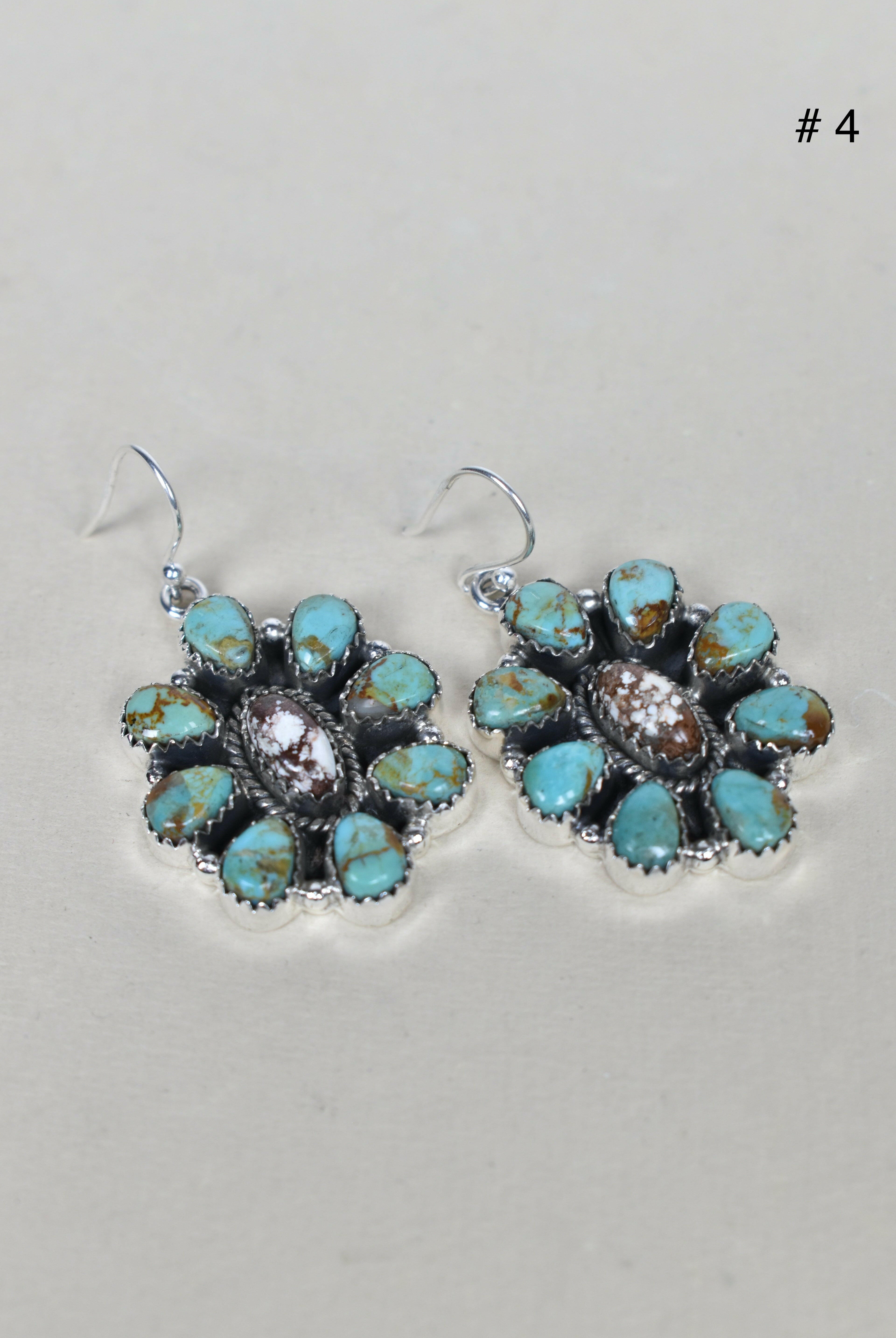 Turquoise Halo Delight Earrings-Drop Earrings-Krush Kandy, Women's Online Fashion Boutique Located in Phoenix, Arizona (Scottsdale Area)