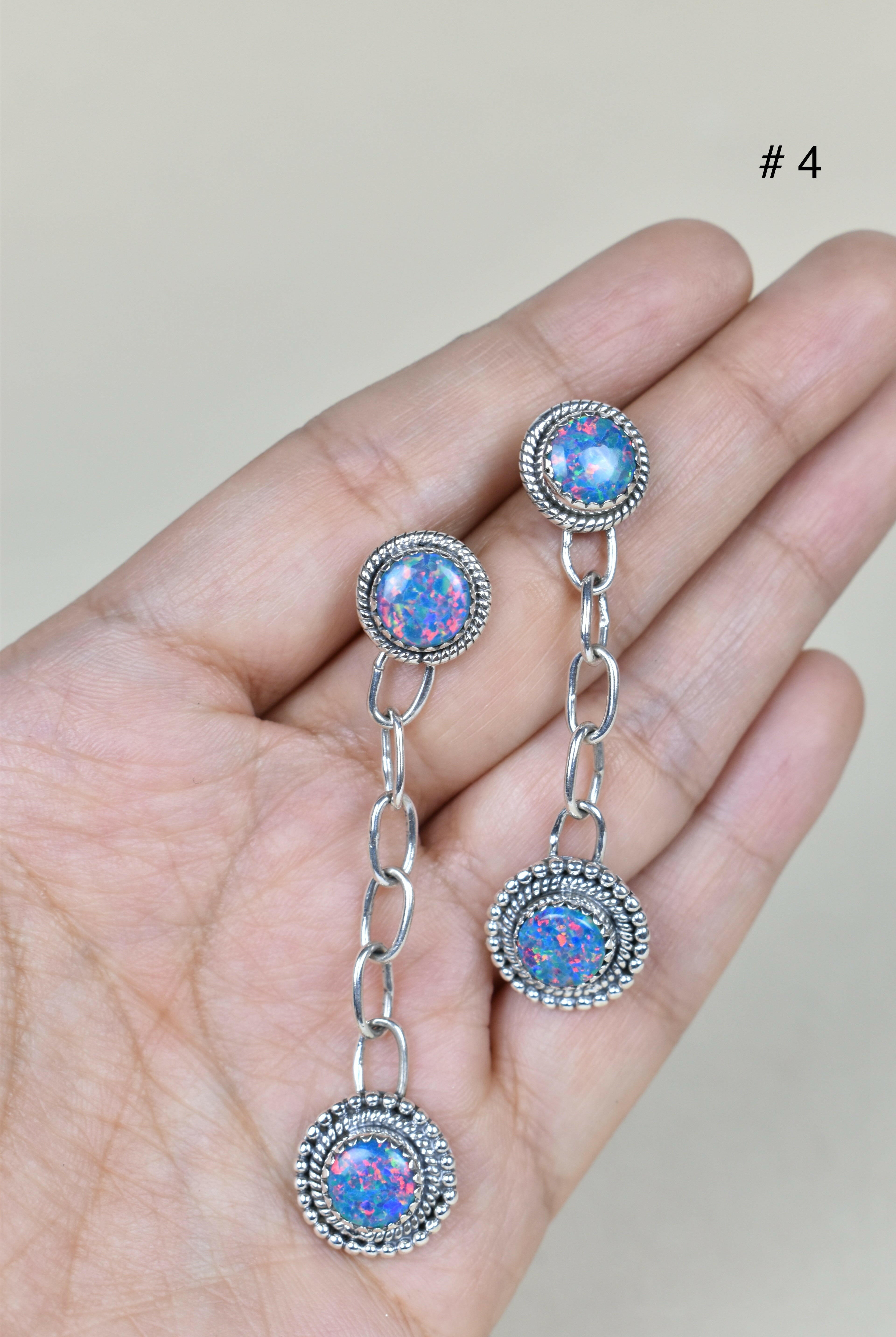 Gem Duet Chain Drop Earrings-Drop Earrings-Krush Kandy, Women's Online Fashion Boutique Located in Phoenix, Arizona (Scottsdale Area)