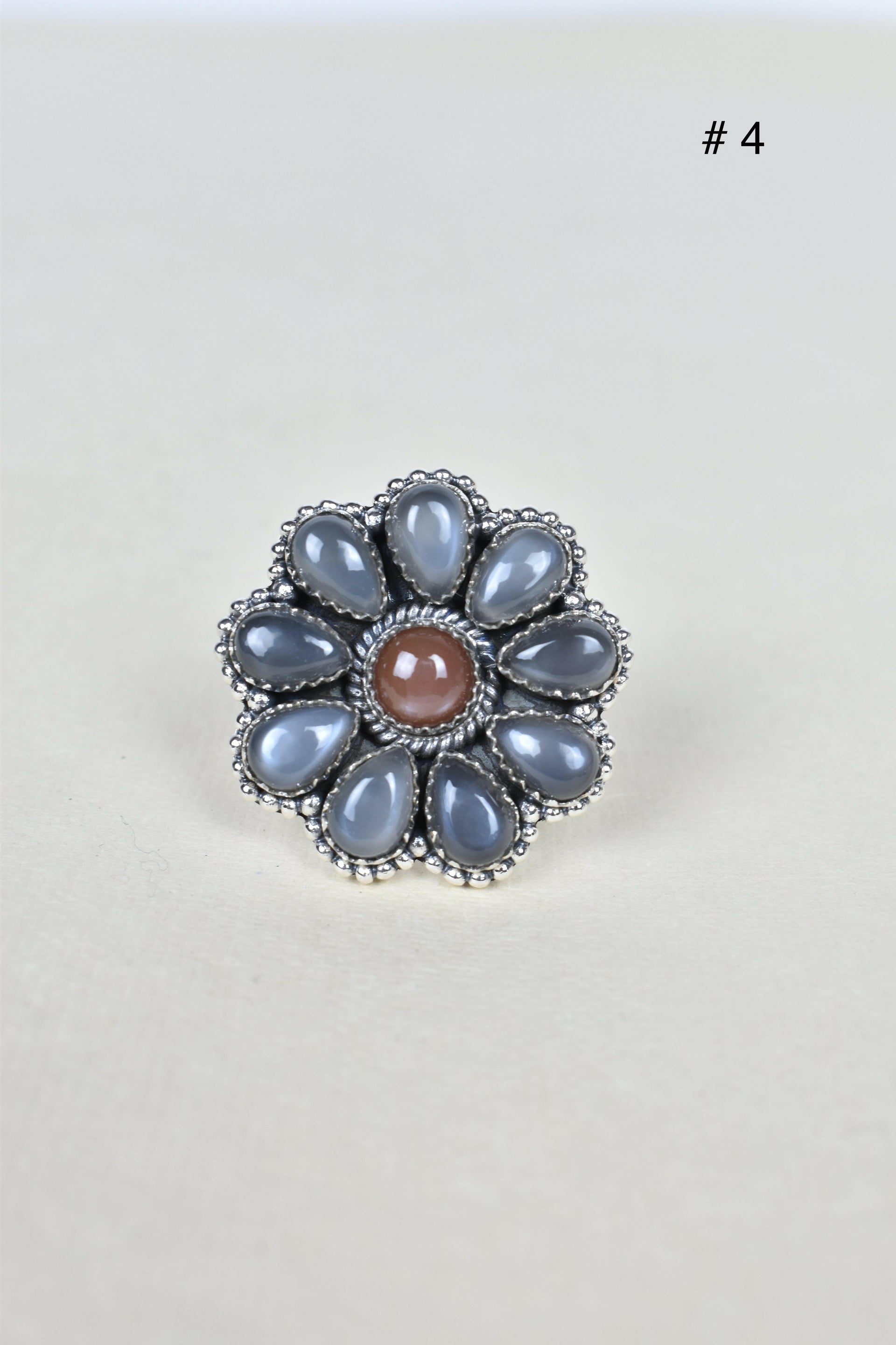 Chocolate Moonstone & Stone Cluster Sterling Silver Rings-Cluster Rings-Krush Kandy, Women's Online Fashion Boutique Located in Phoenix, Arizona (Scottsdale Area)