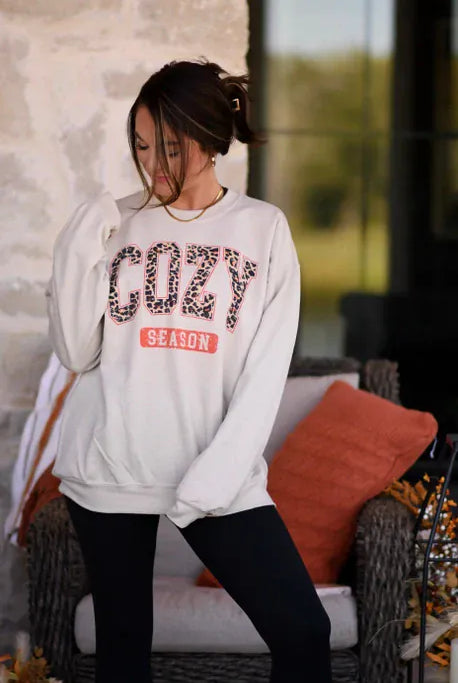 Cozy Season Sweatshirt-Graphic Tees-Krush Kandy, Women's Online Fashion Boutique Located in Phoenix, Arizona (Scottsdale Area)